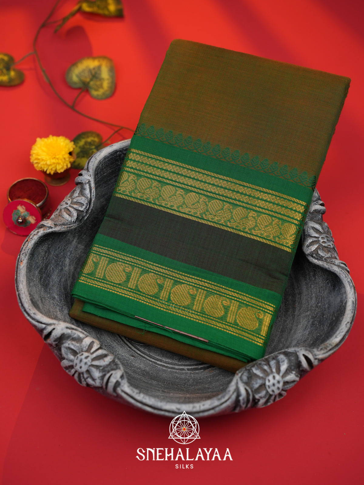 Brown Chettinad Cotton Saree