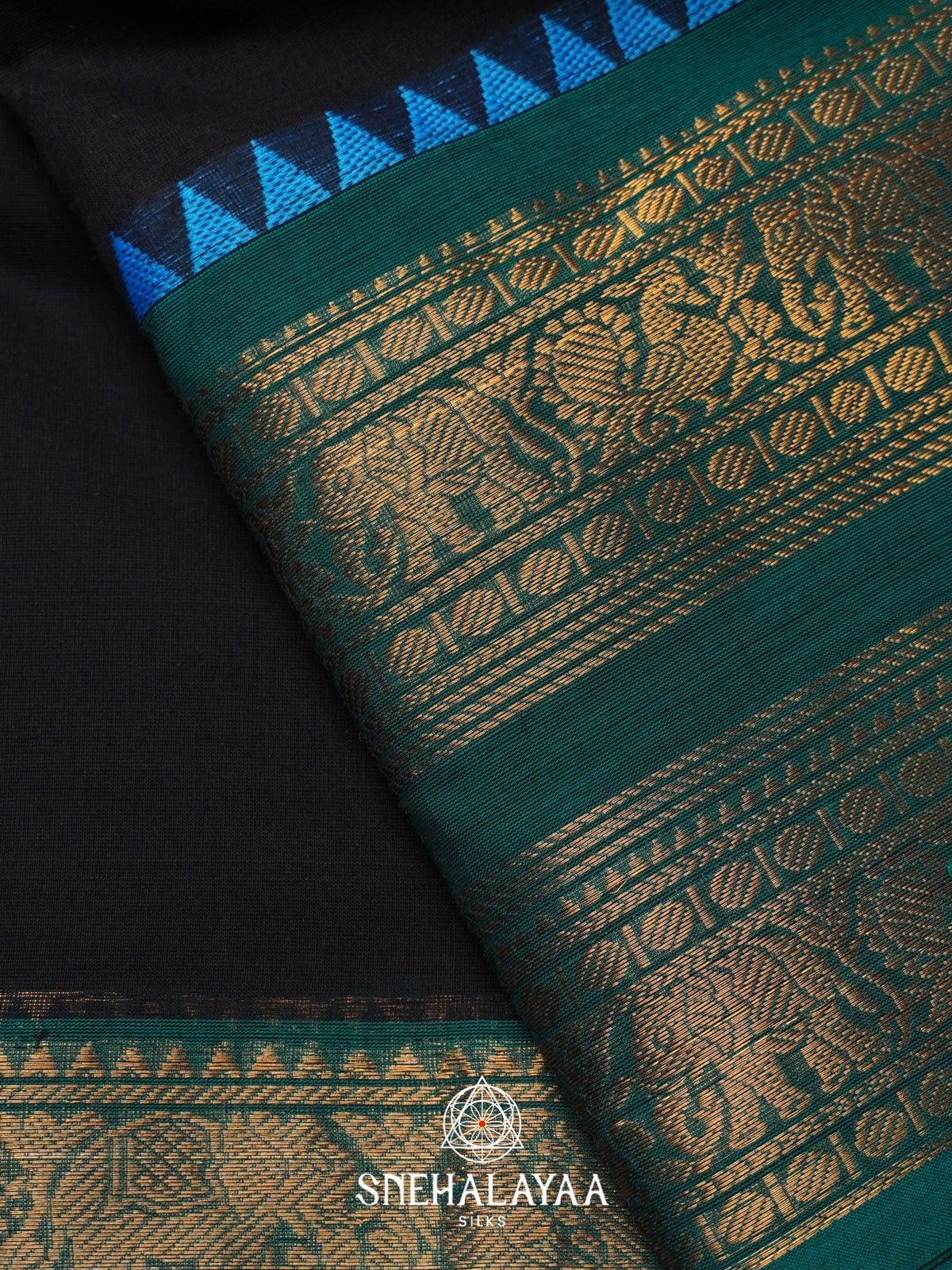 Black Chettinad Cotton Saree