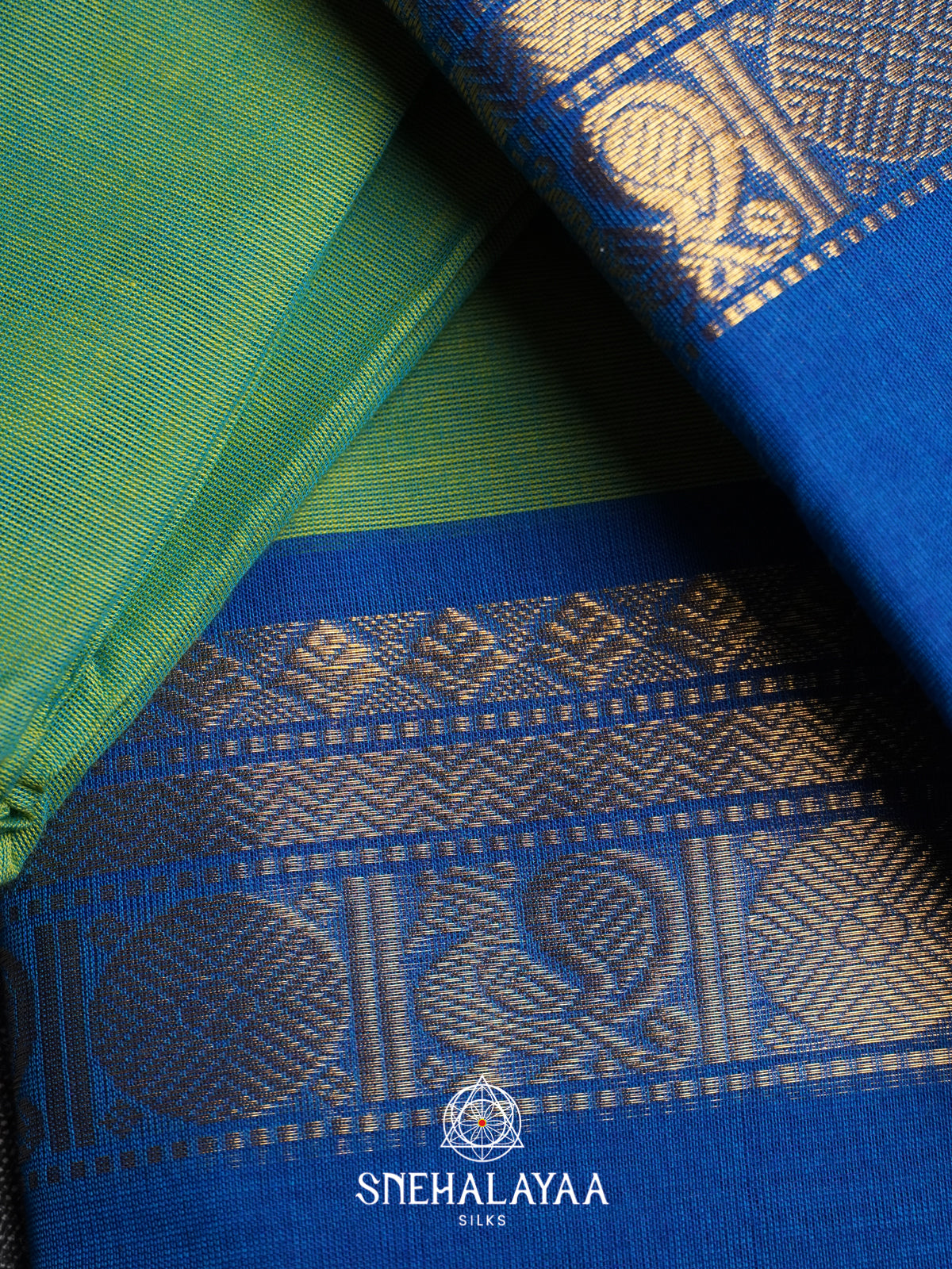 Olive Green Chettinad Cotton Saree