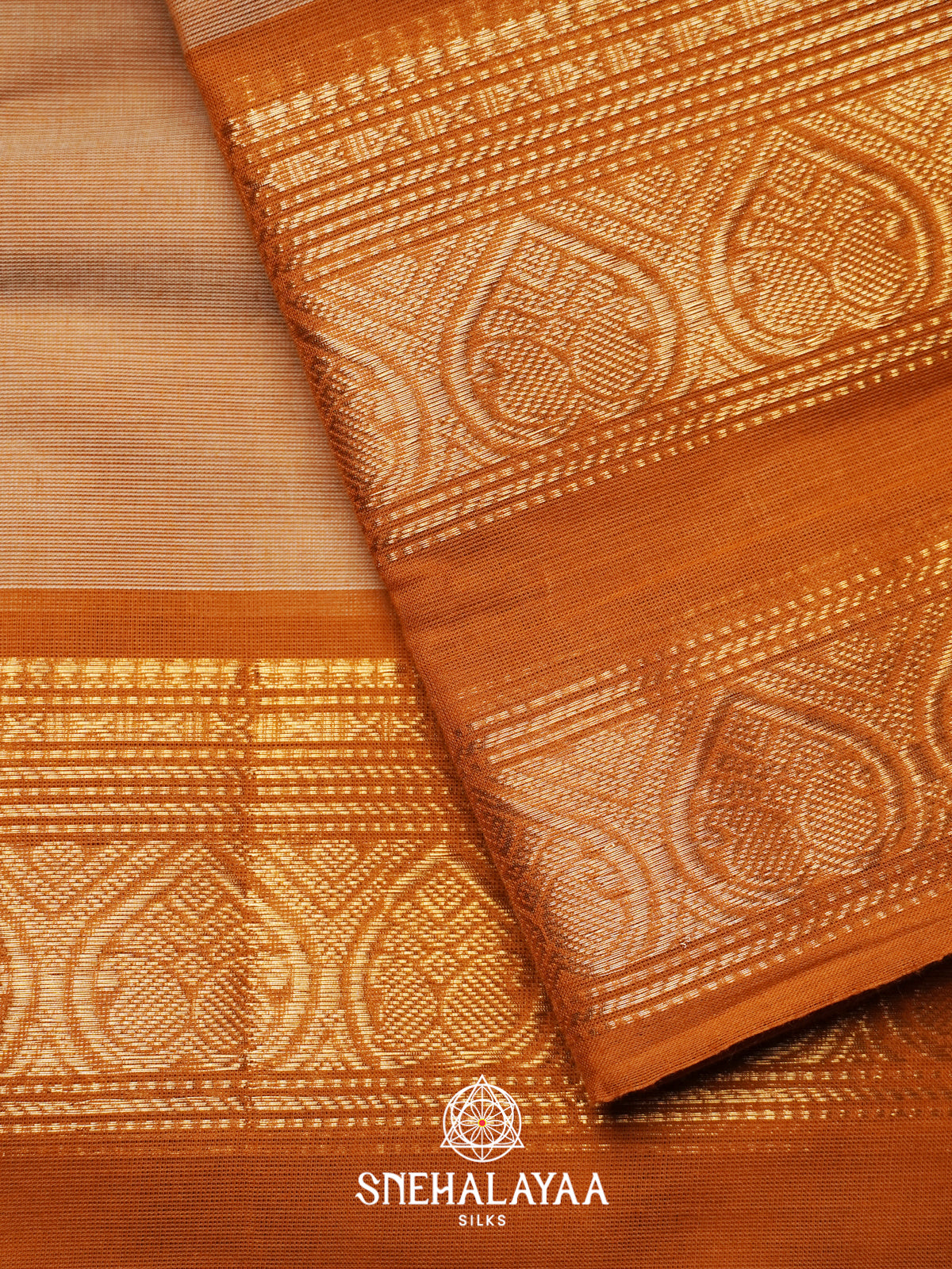 Copper Orange Chettinad Cotton Saree