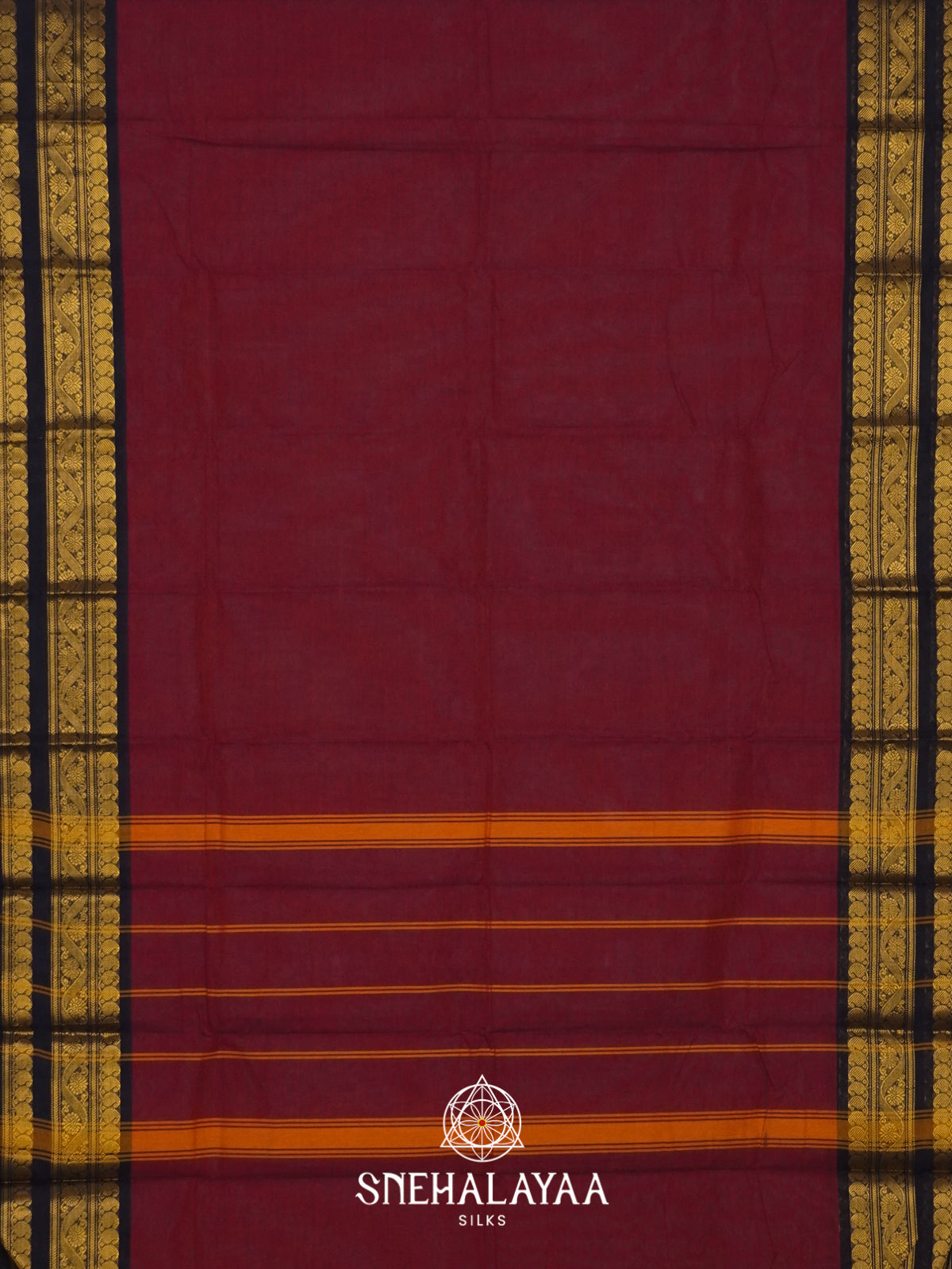 Maroon Chettinad Cotton Saree