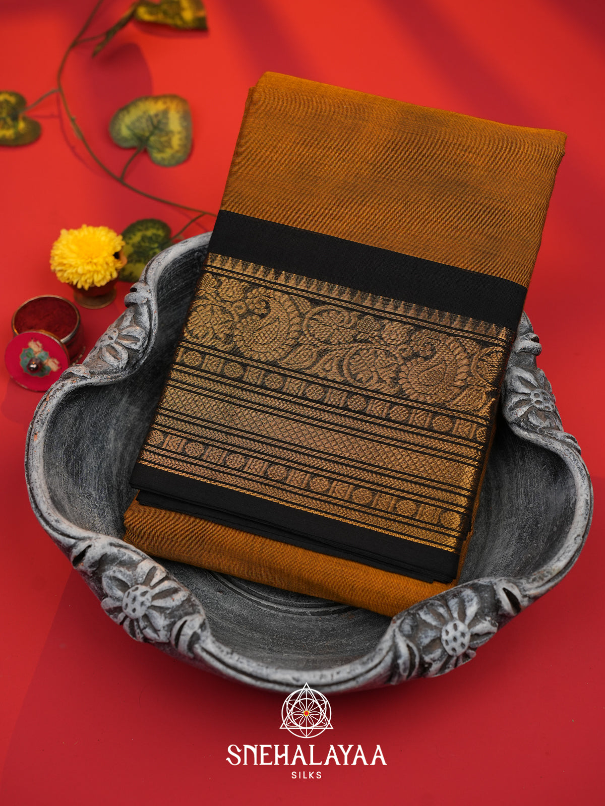 Brown Chettinad Cotton Saree