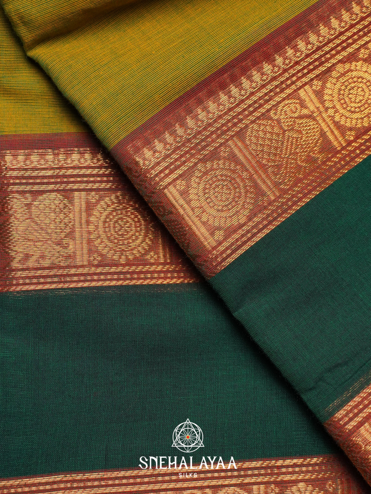 Mehendi Green Chettinad Cotton Saree