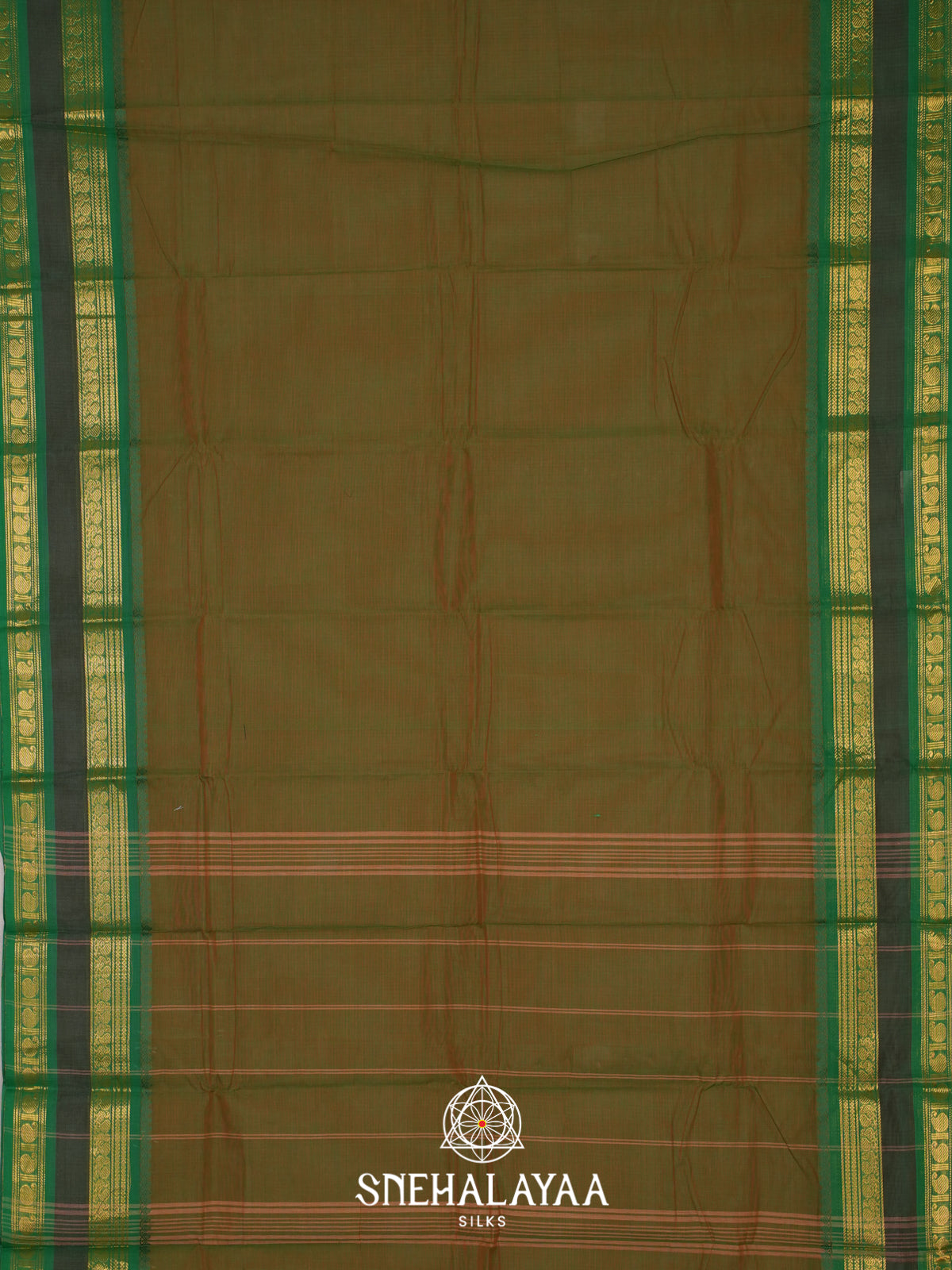 Mehendi Brown Chettinad Cotton Saree