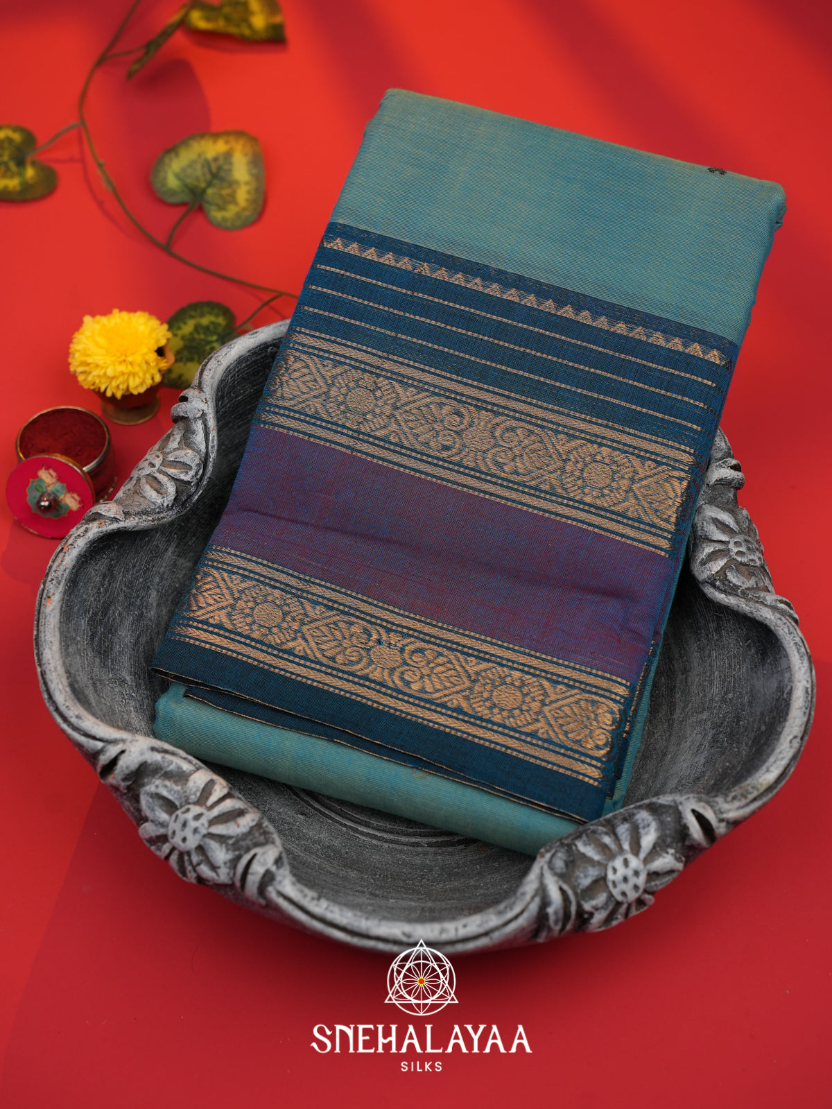Blue Chettinad Cotton Saree