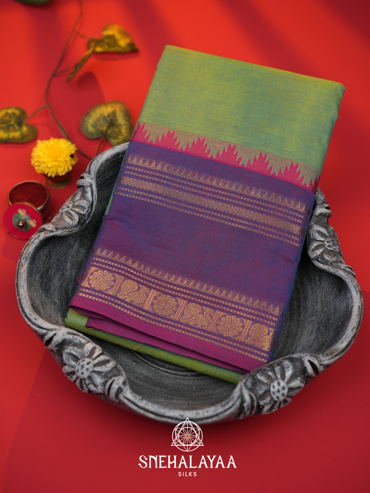 Green Chettinad Cotton Saree