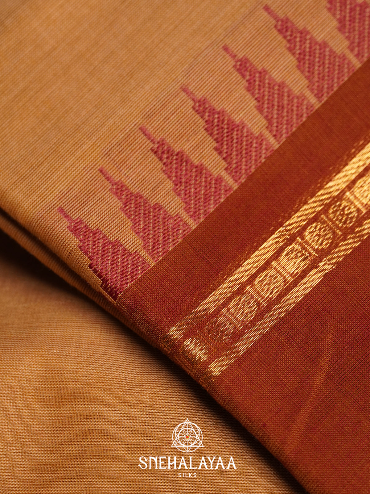 Burnt Orange  Chettinad Cotton Saree