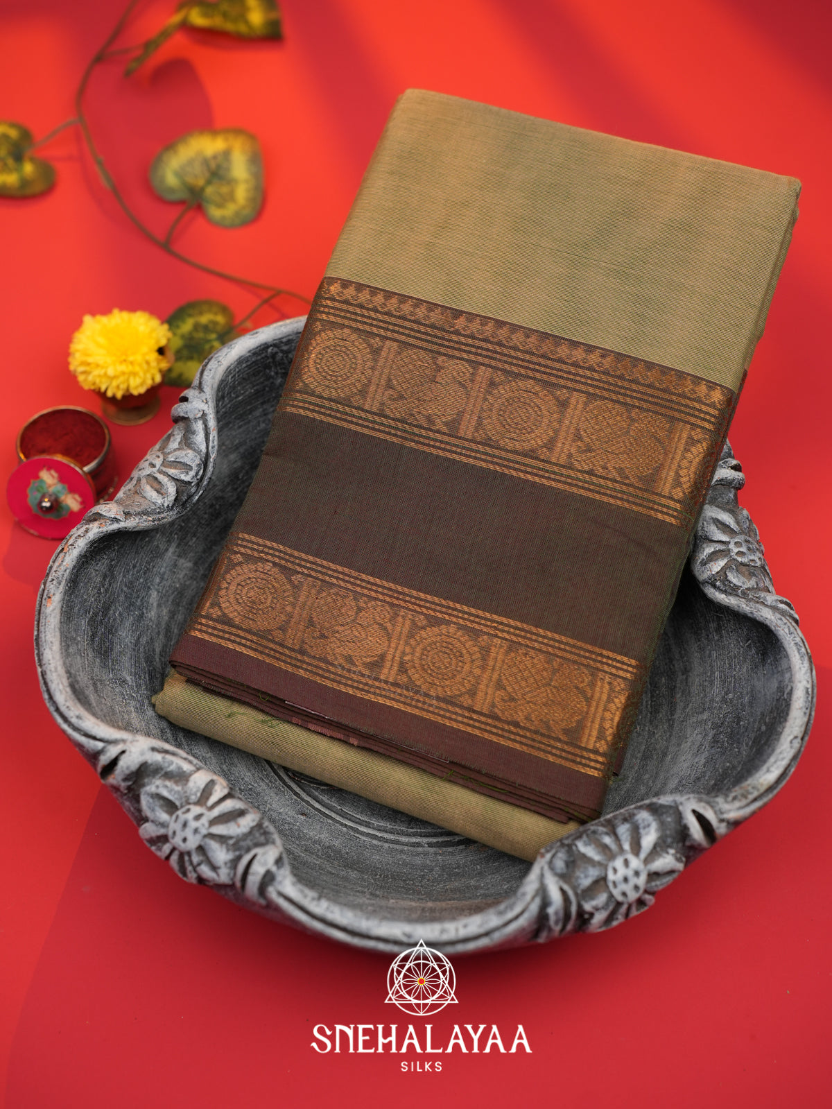 Brown Chettinad Cotton Saree