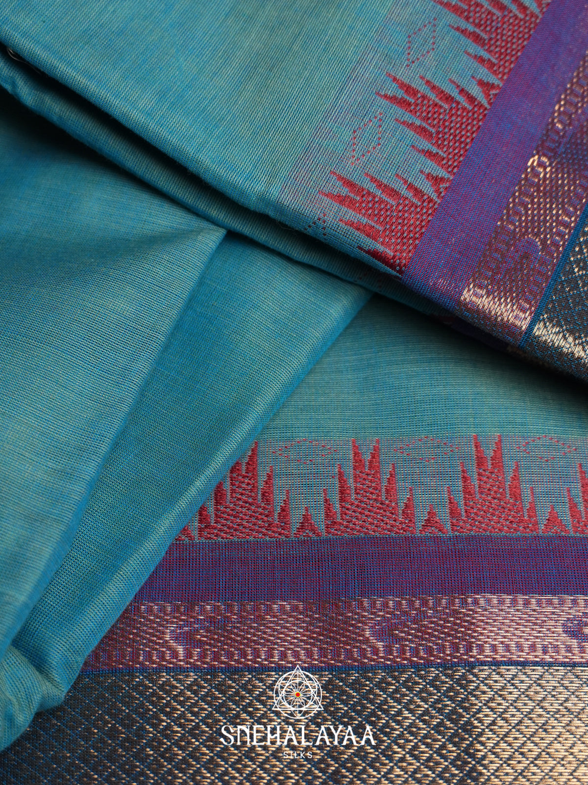 Blue Chettinad Cotton Saree