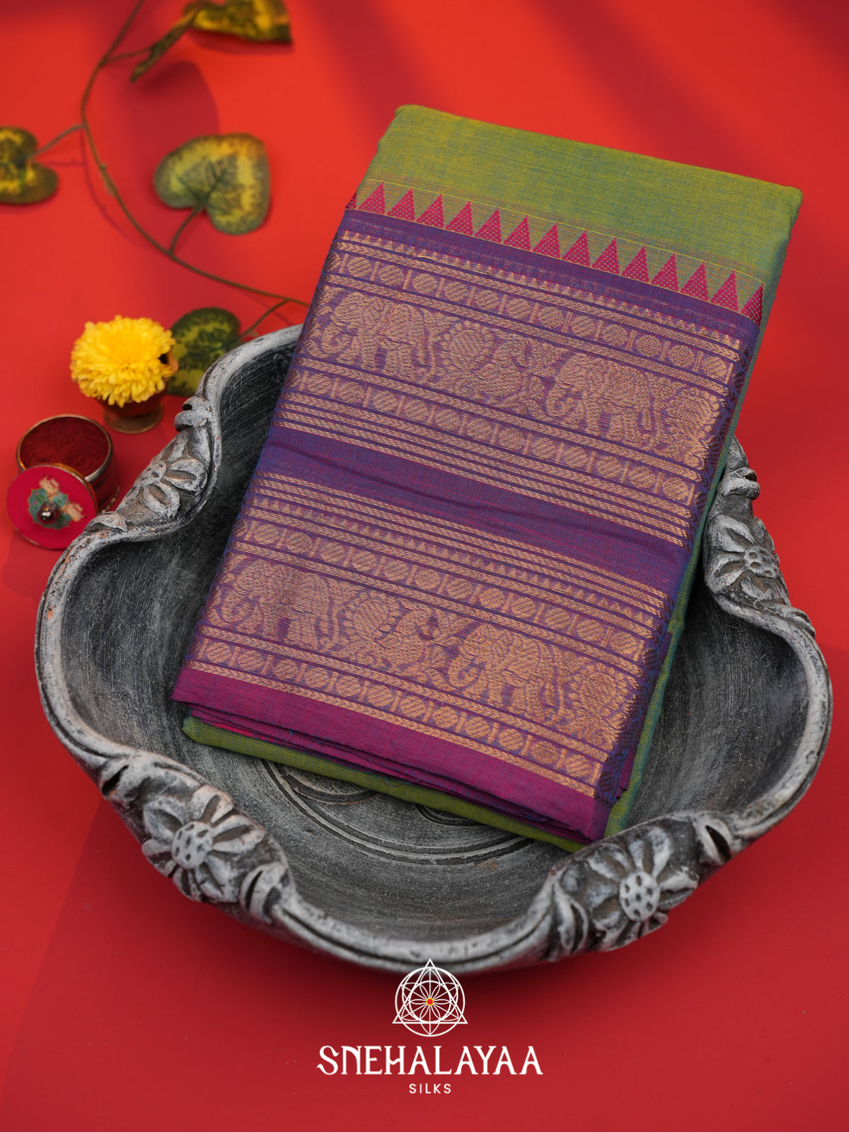 Green Chettinad Cotton Saree