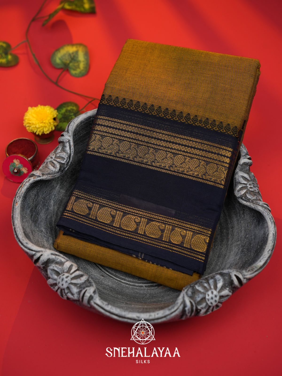 Brown Chettinad Cotton Saree