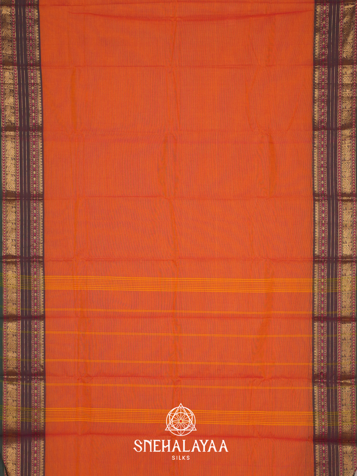 Orange Chettinad Cotton Saree