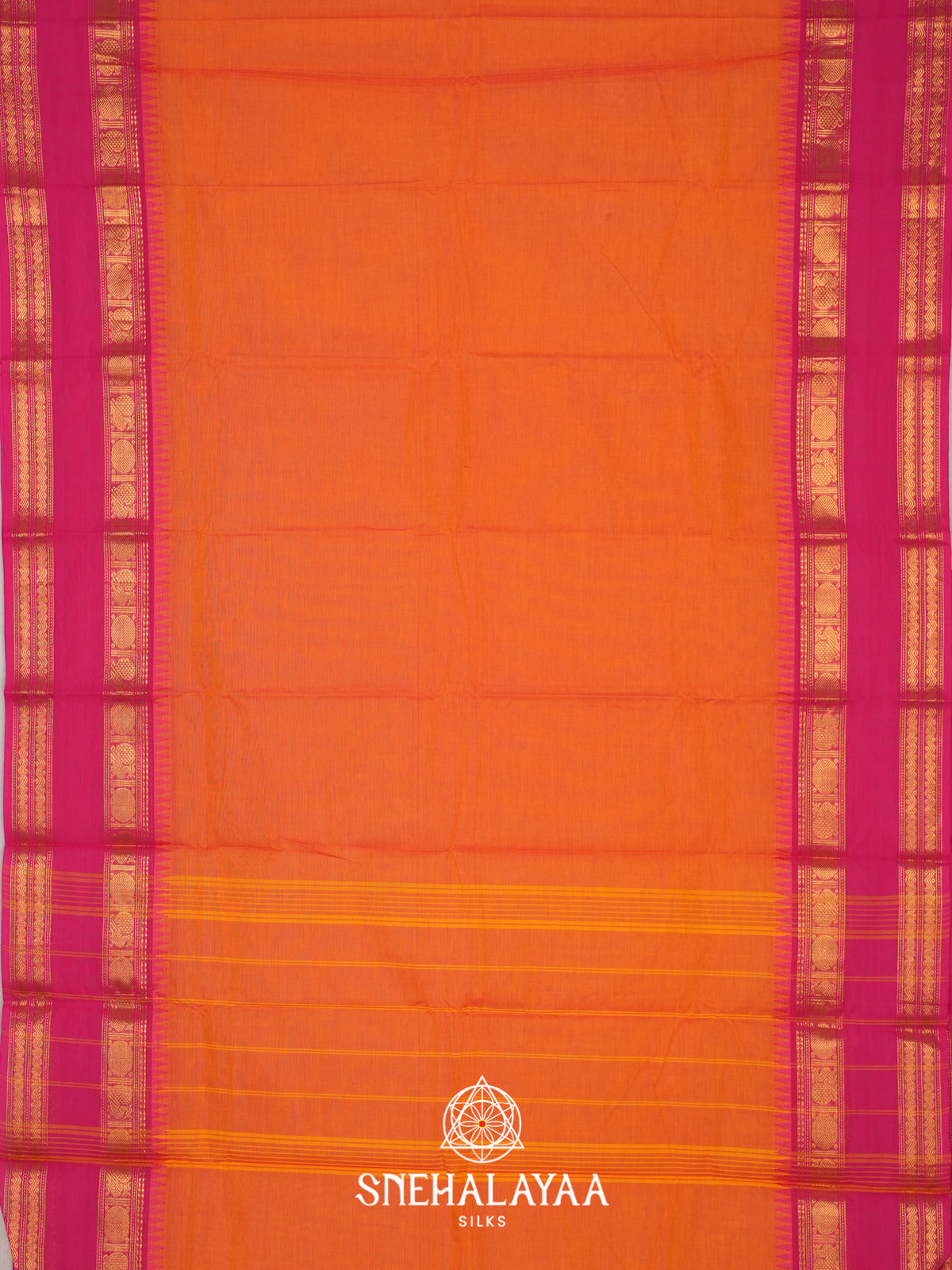 Orange Chettinad Cotton Saree