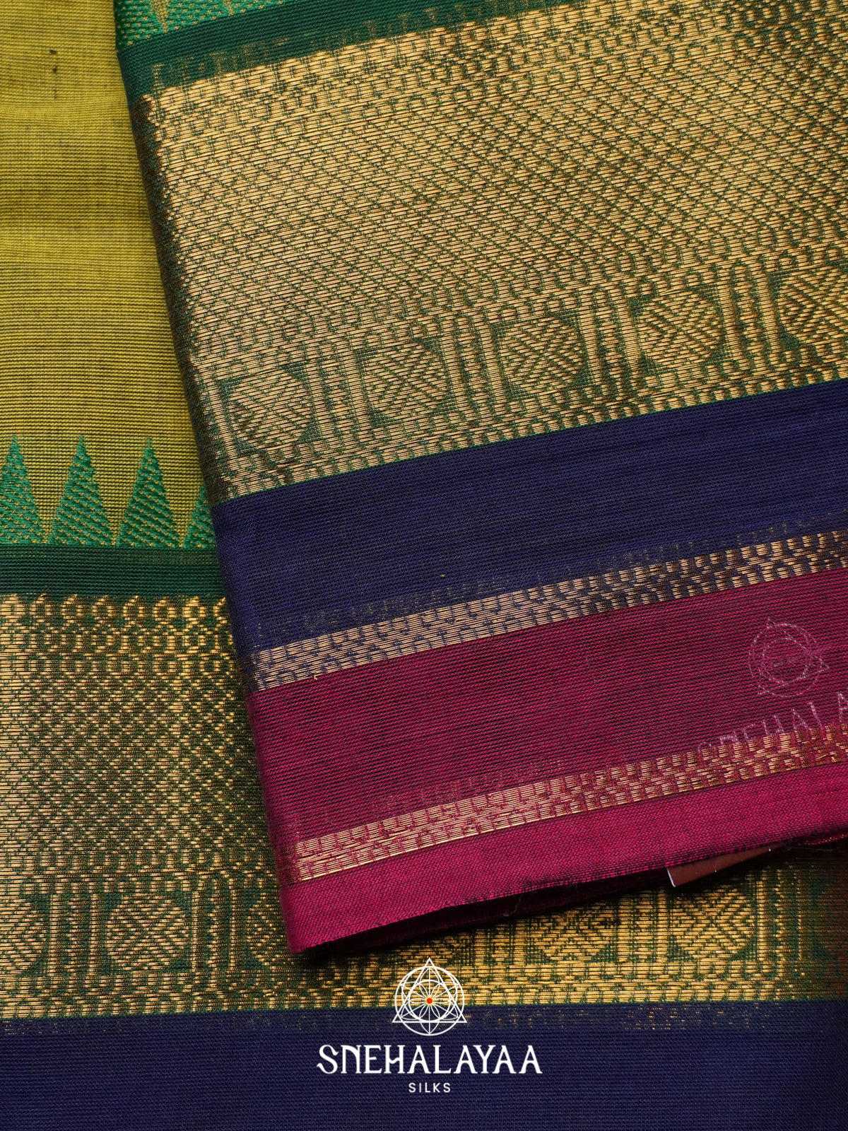 Mehendi Green Chettinad Cotton Saree