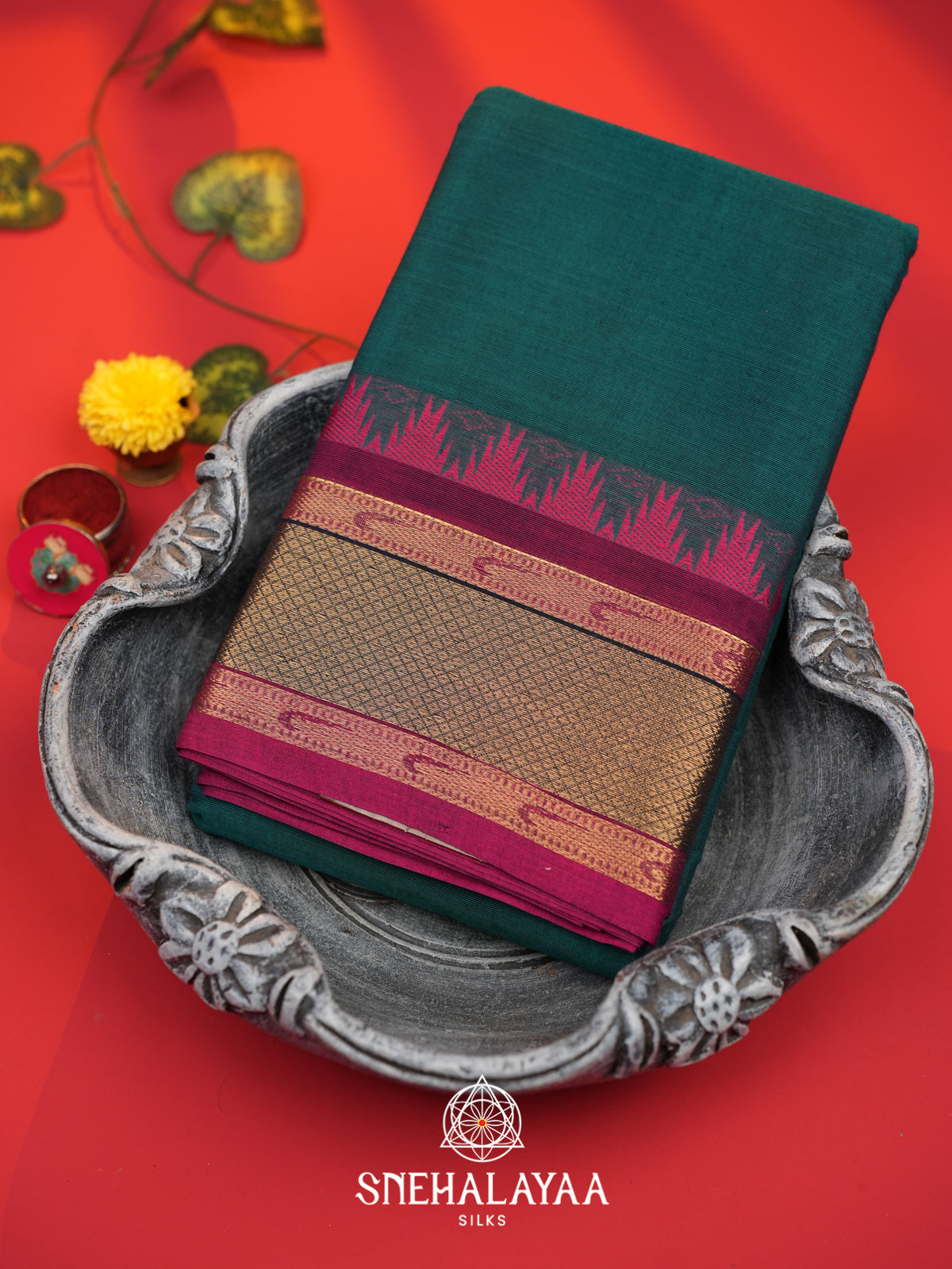 Blue Chettinad Cotton Saree