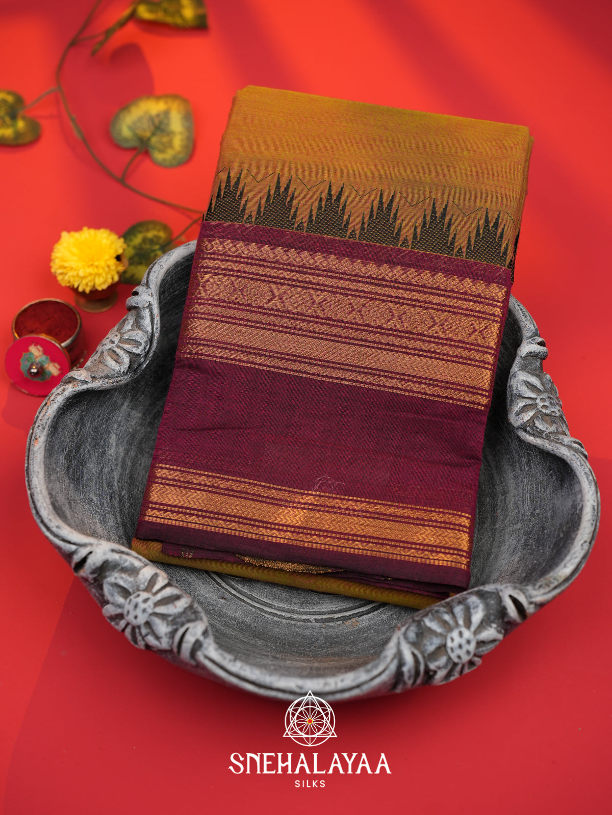 Brown Chettinad Cotton Saree