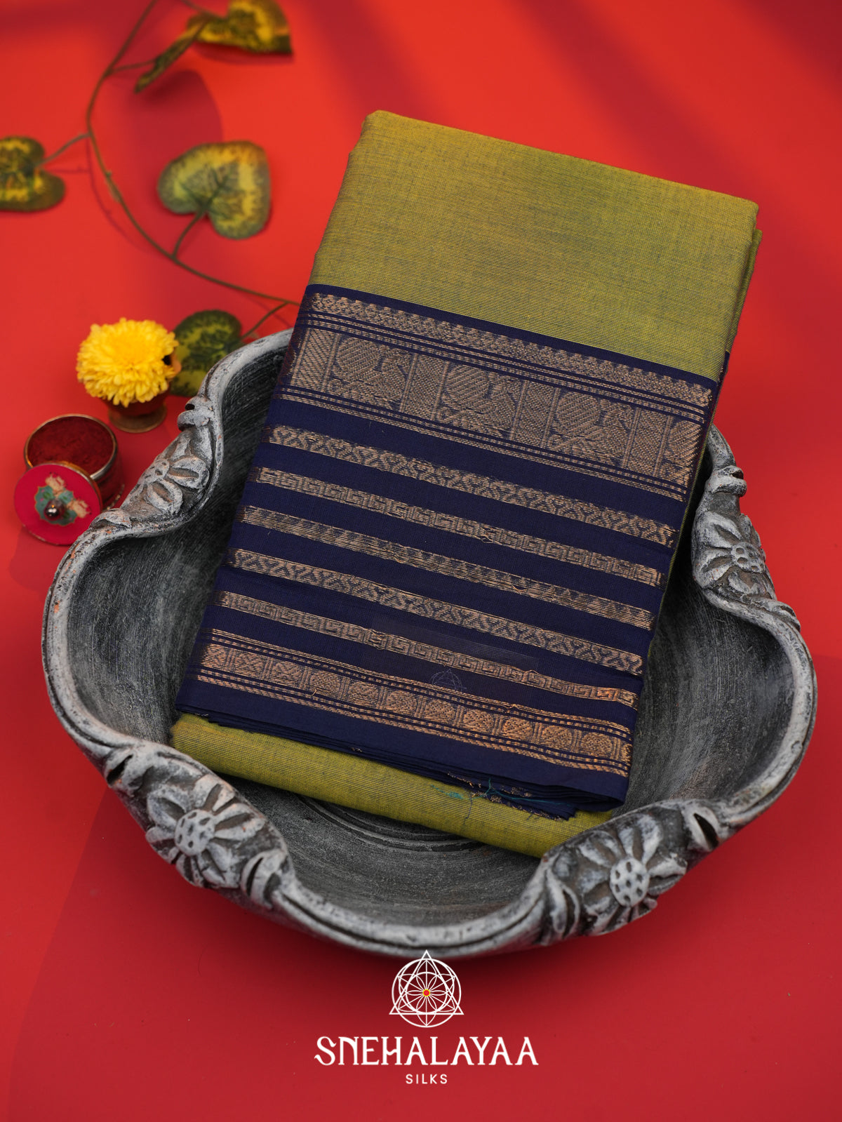 Green  Chettinad Cotton Saree