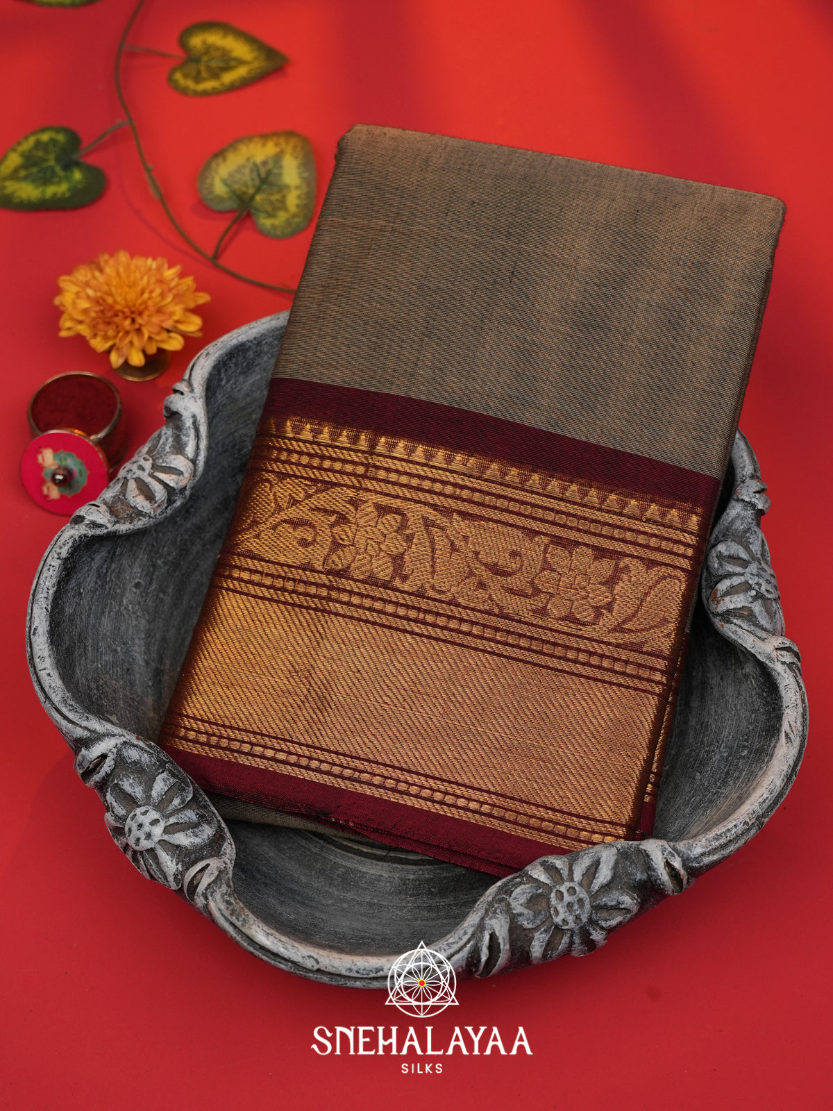 Grey Chettinad Cotton Saree