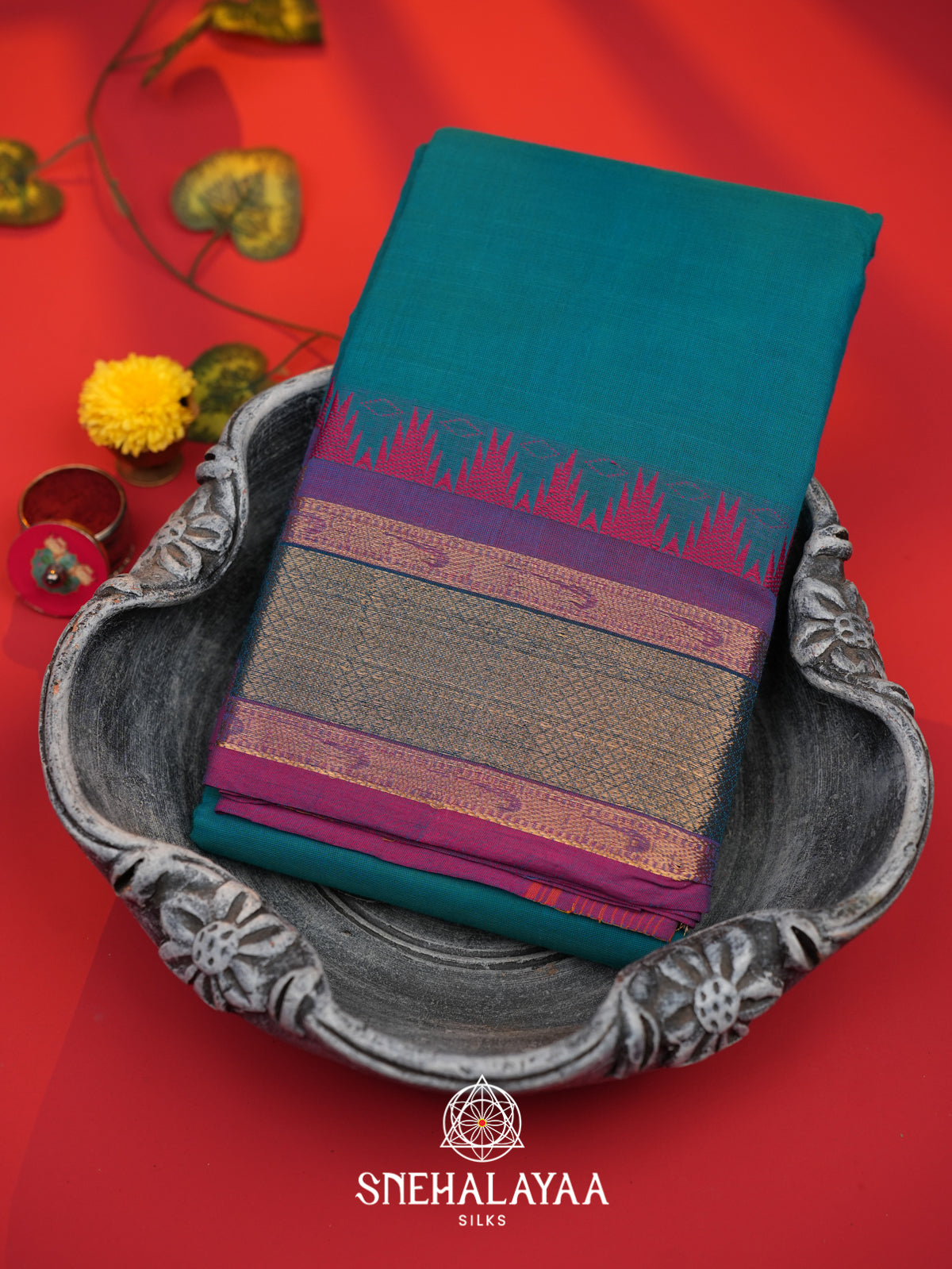 Blue Chettinad Cotton Saree