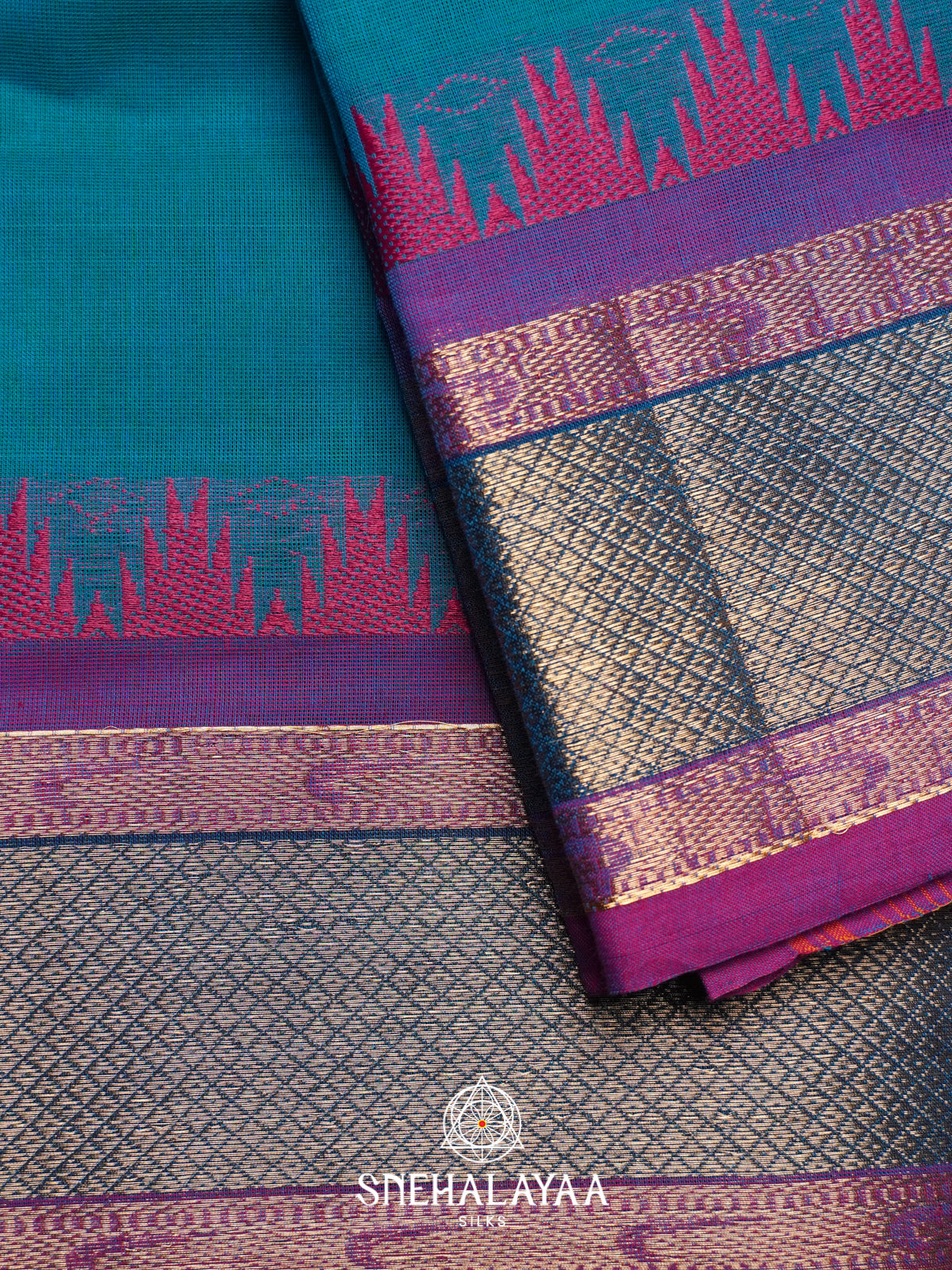 Blue Chettinad Cotton Saree