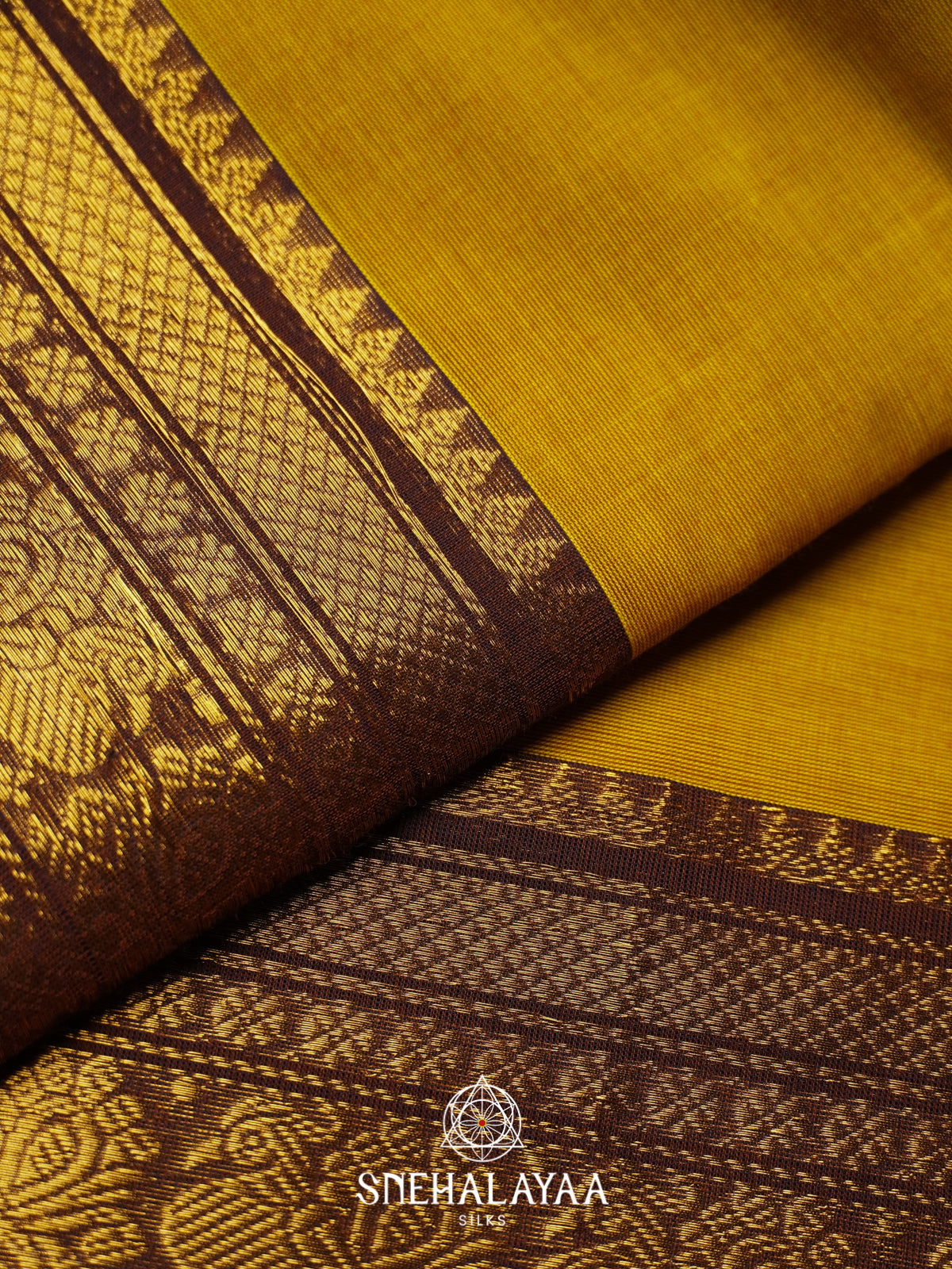 Golden Yellow Chettinad Cotton Saree
