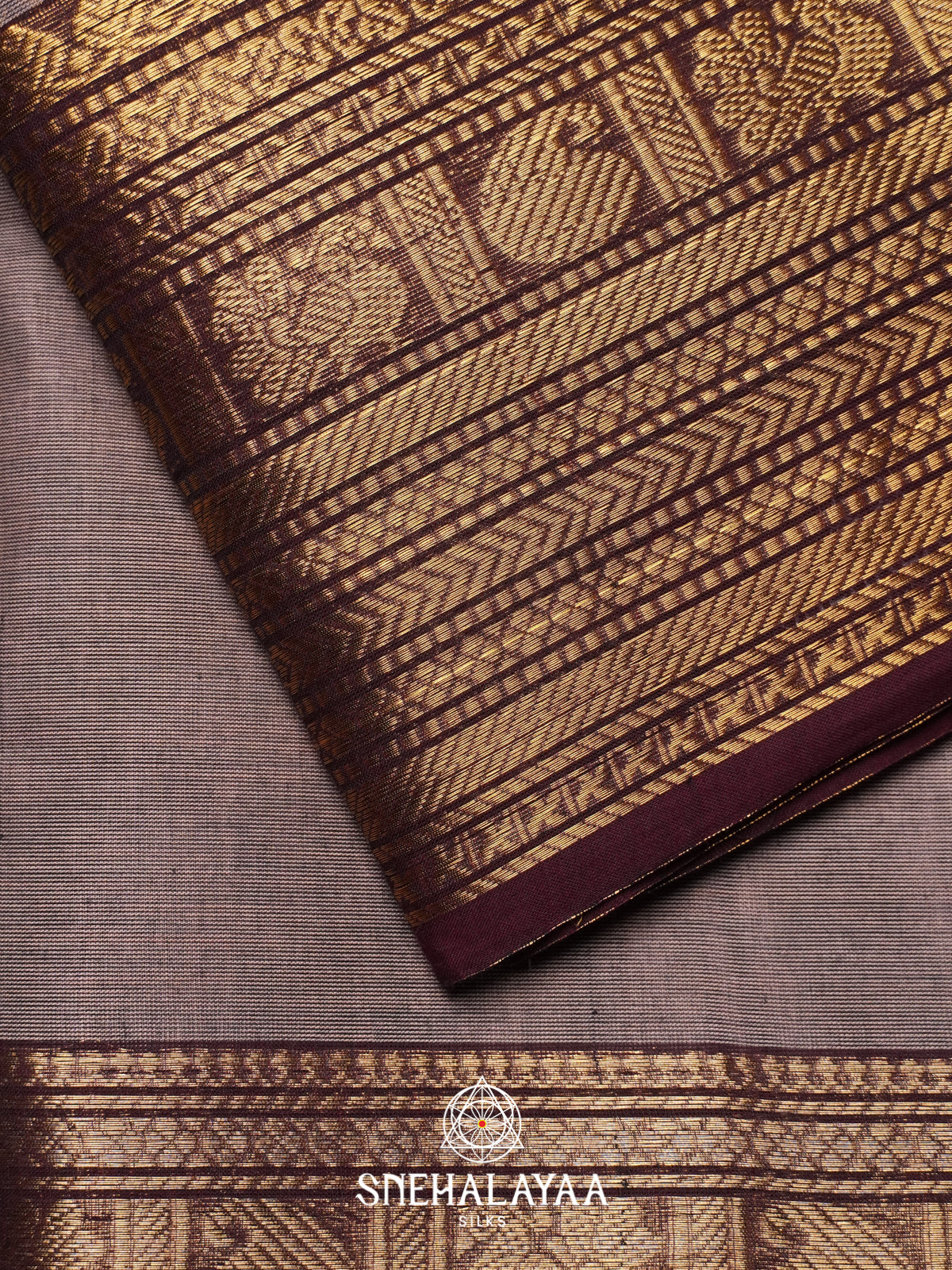 Gretish Brown Chettinad Cotton Saree