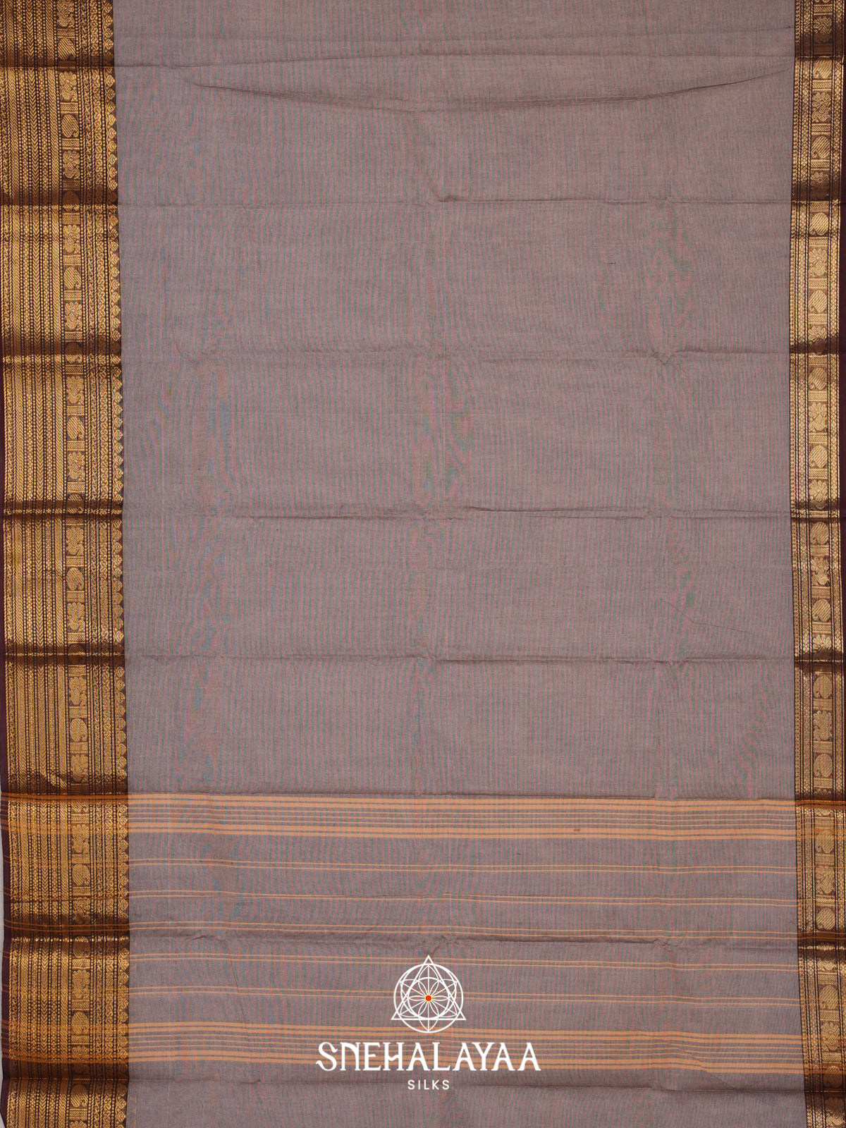 Gretish Brown Chettinad Cotton Saree