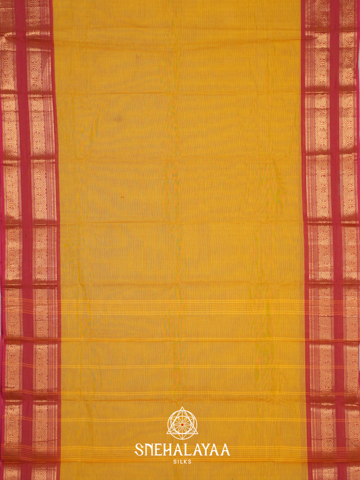 Mustard Yellow Chettinad Cotton Saree