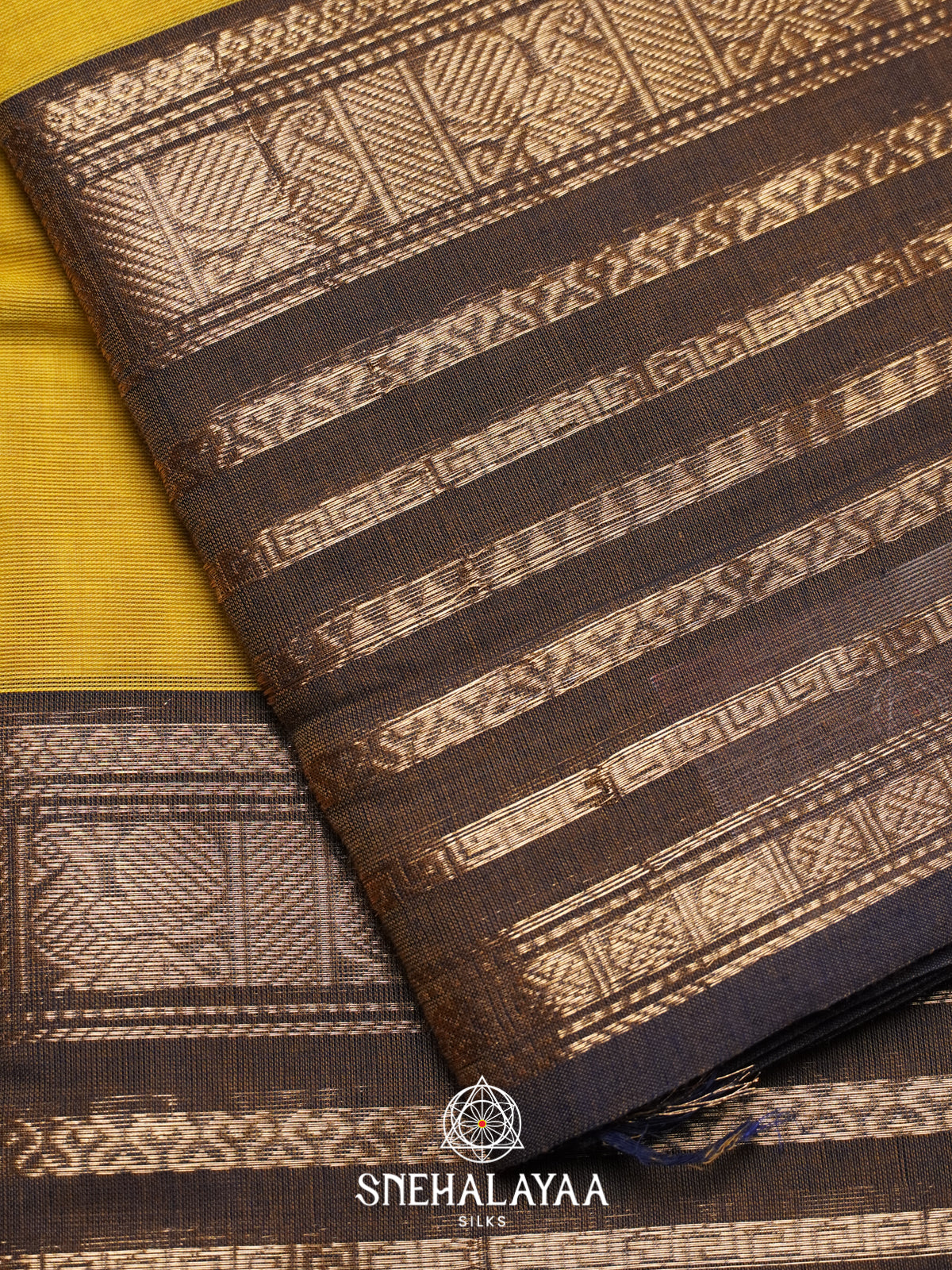Mustard Yellow Chettinad Cotton Saree