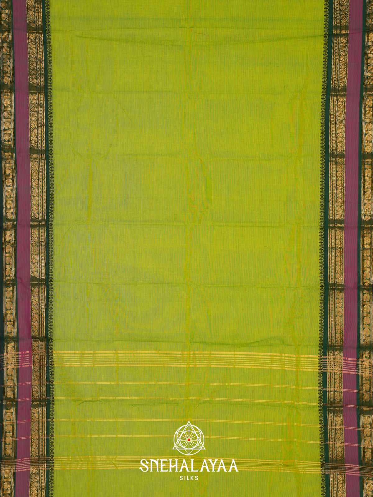Parrot Green Chettinad Cotton Saree