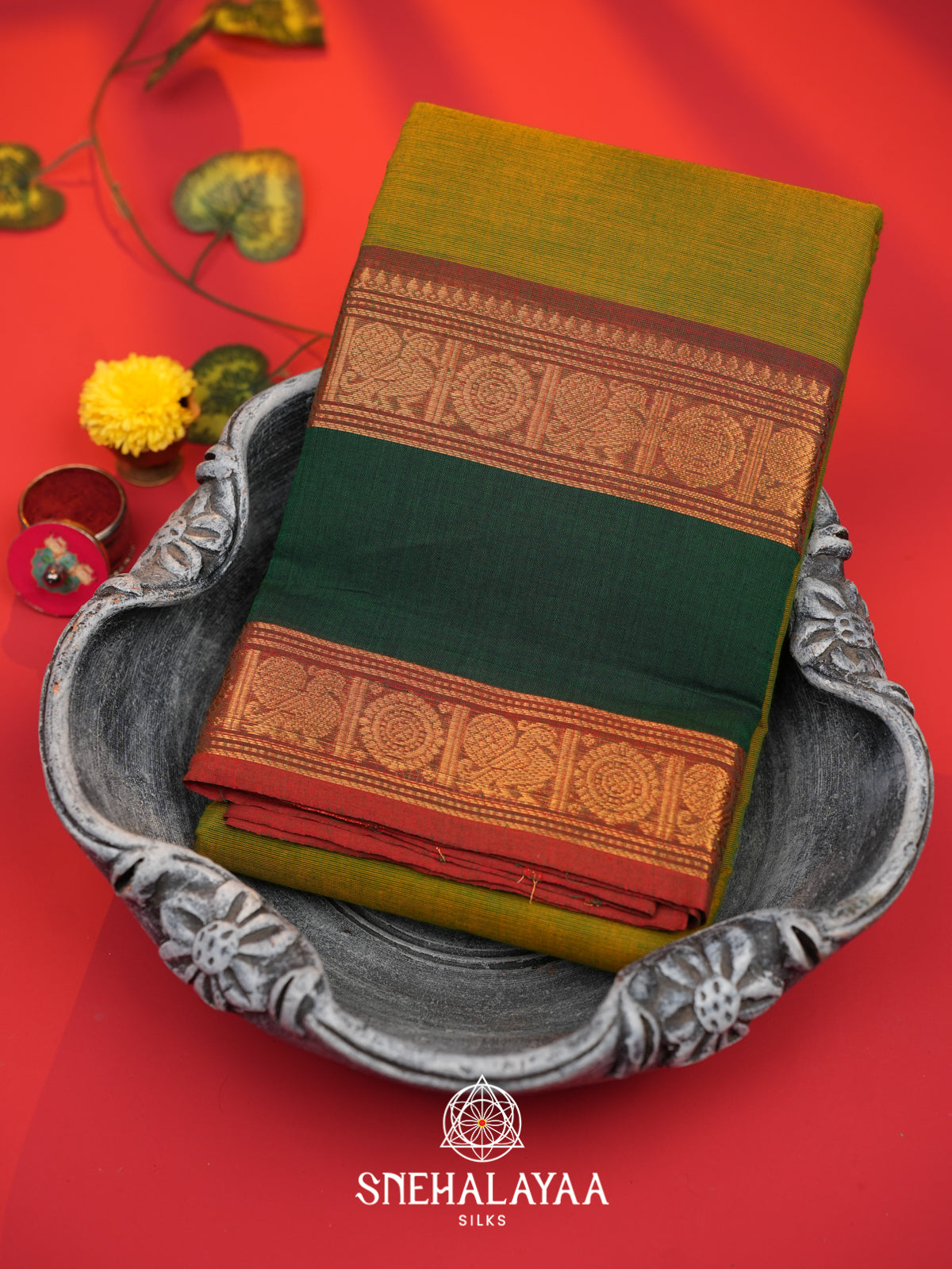 Green Chettinad Cotton Saree