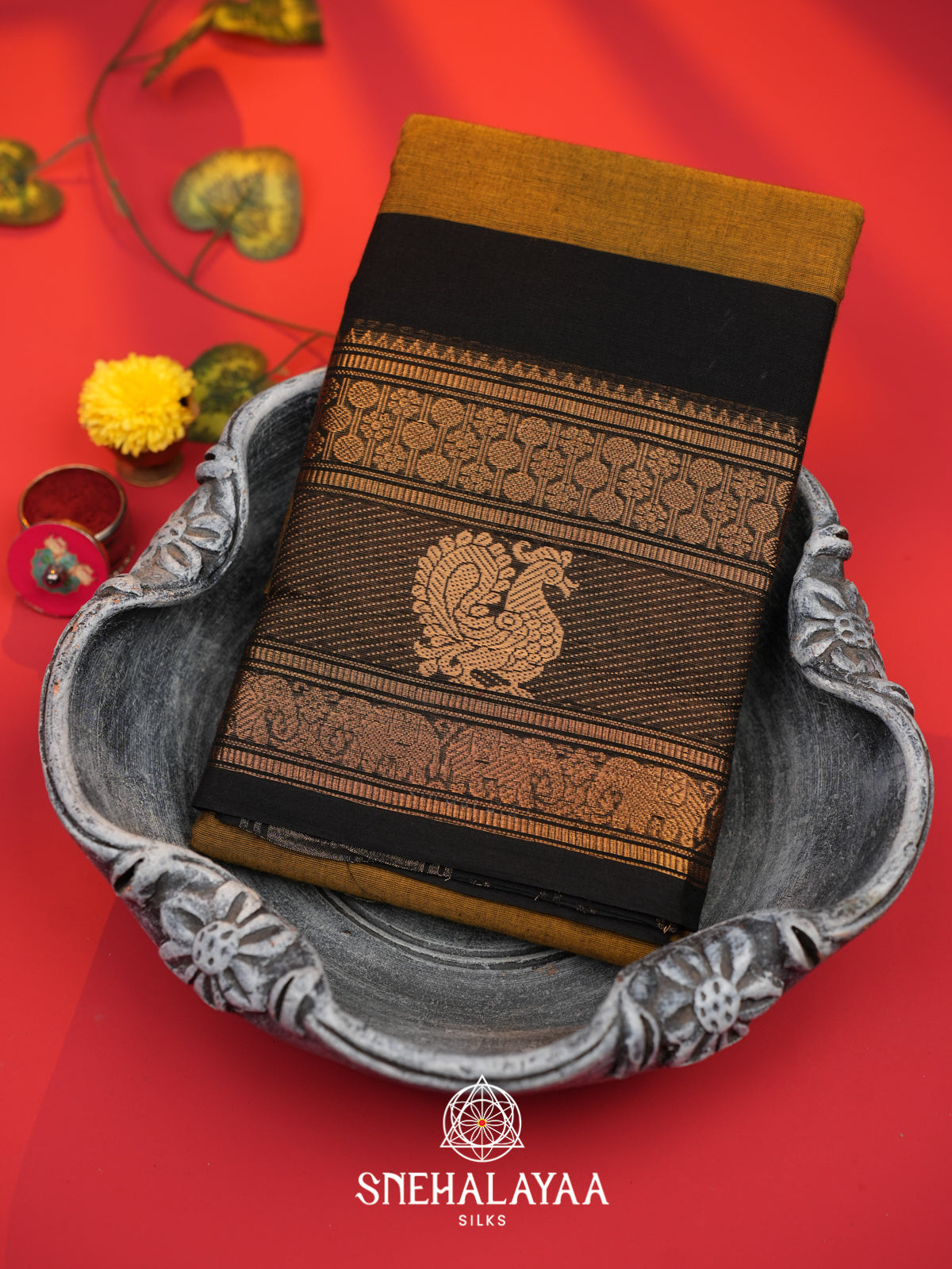 Brown Chettinad Cotton Saree