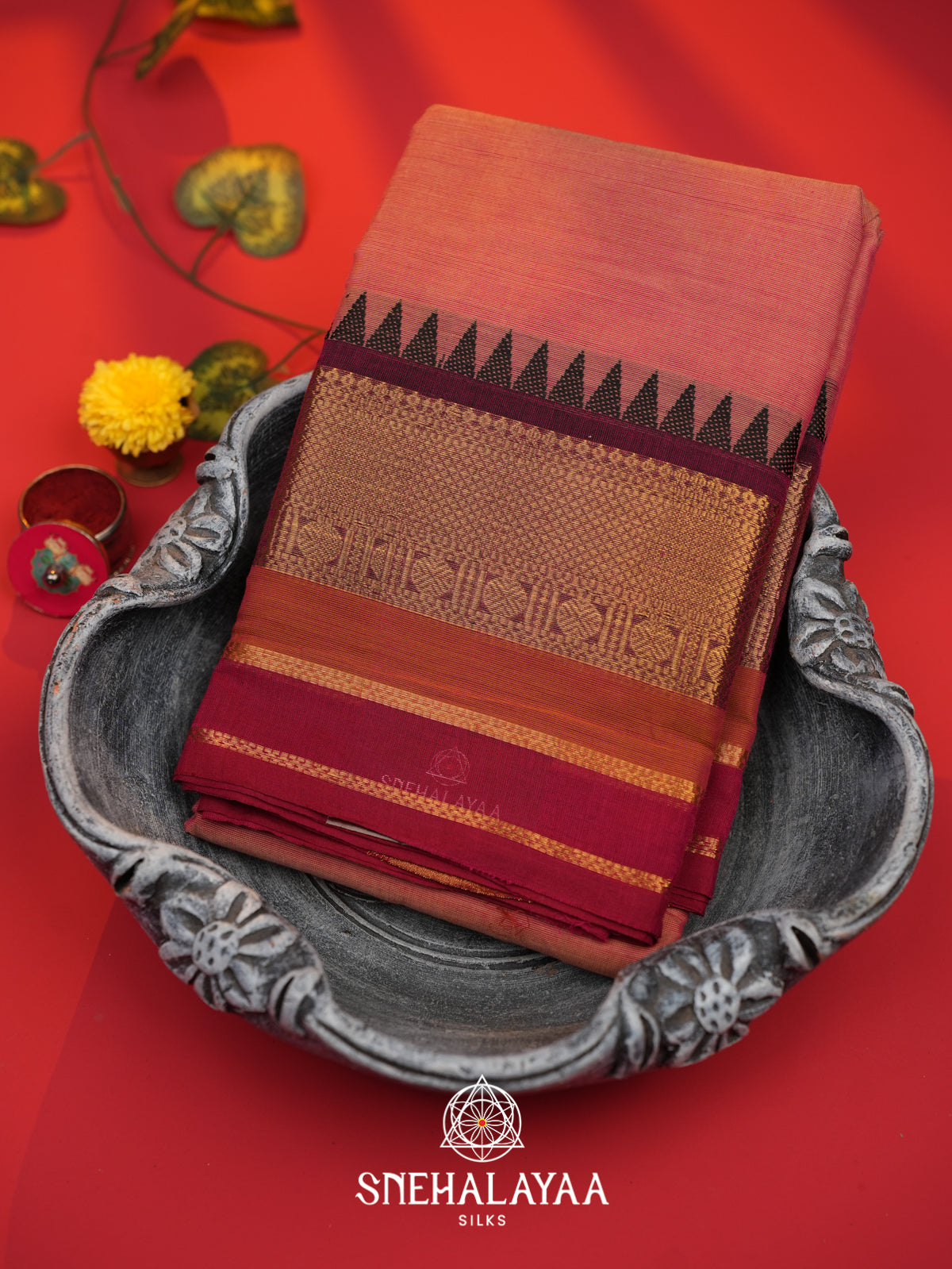 Pink Chettinad Cotton Saree