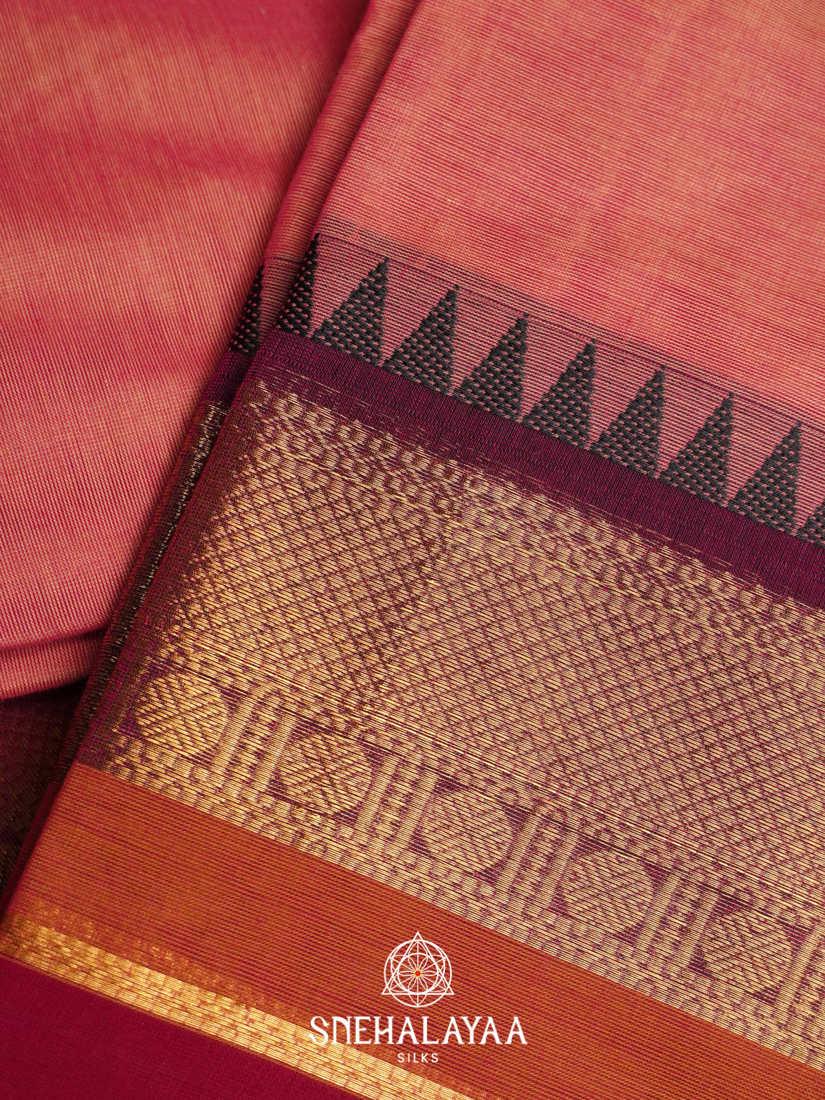 Pink Chettinad Cotton Saree