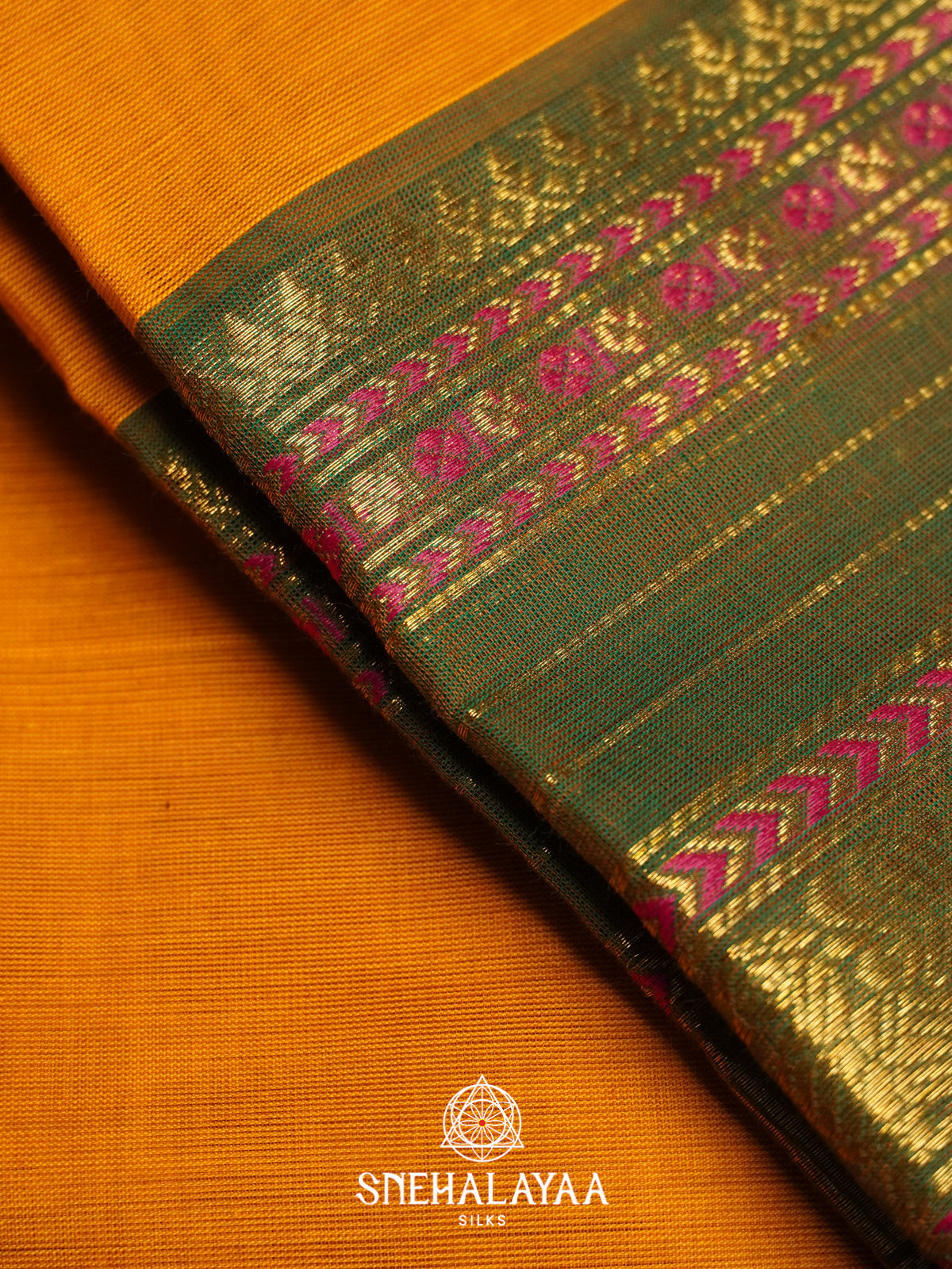 Mustard Yellow Chettinad Cotton Saree