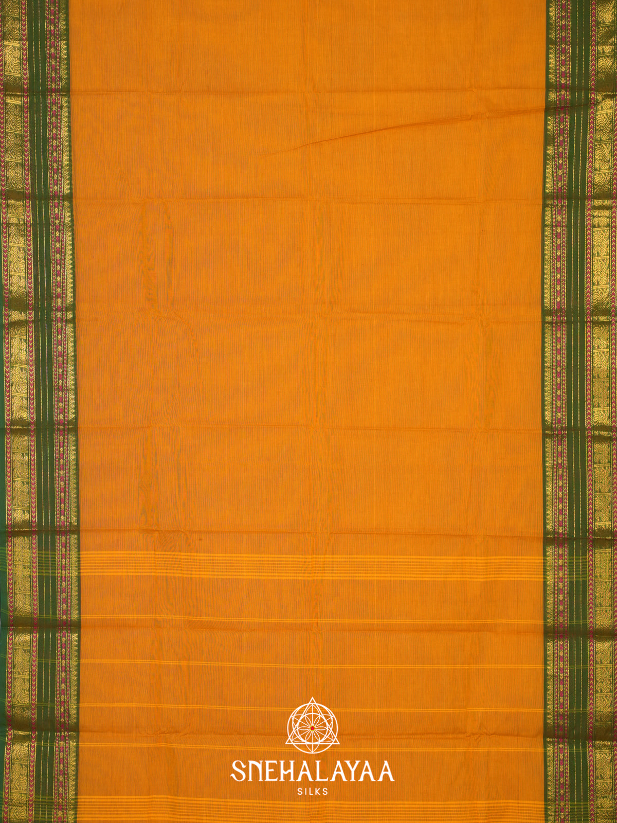 Mustard Yellow Chettinad Cotton Saree