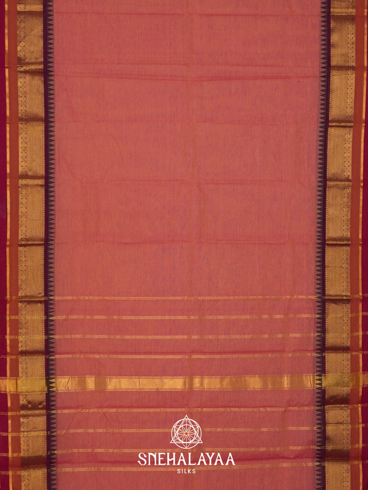Peach Chettinad Cotton Saree