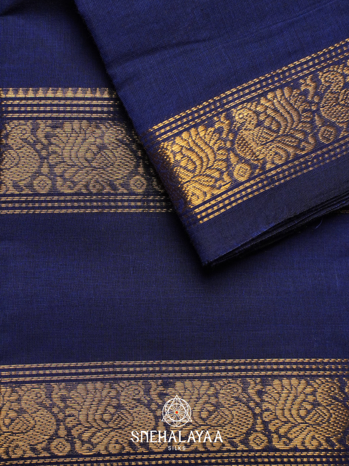 Navy Blue Chettinad Cotton Saree