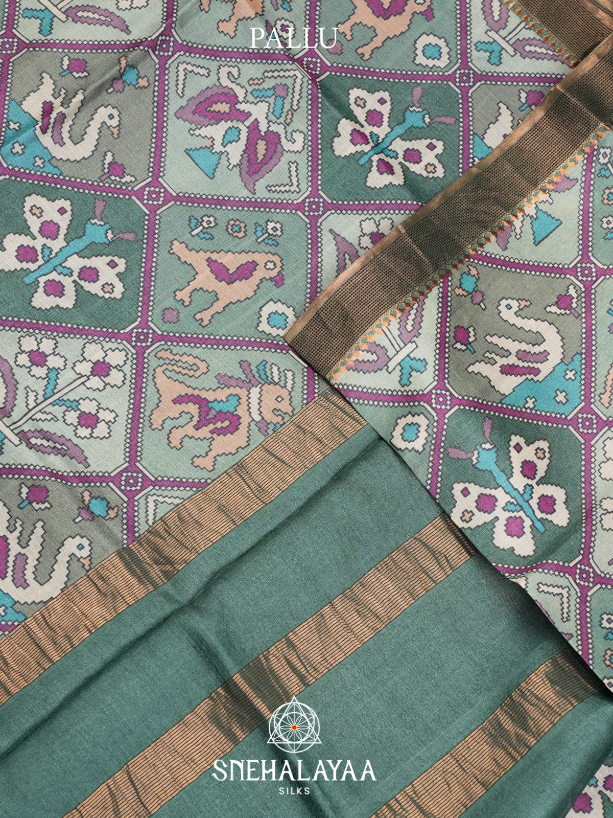Green Tussar Saree