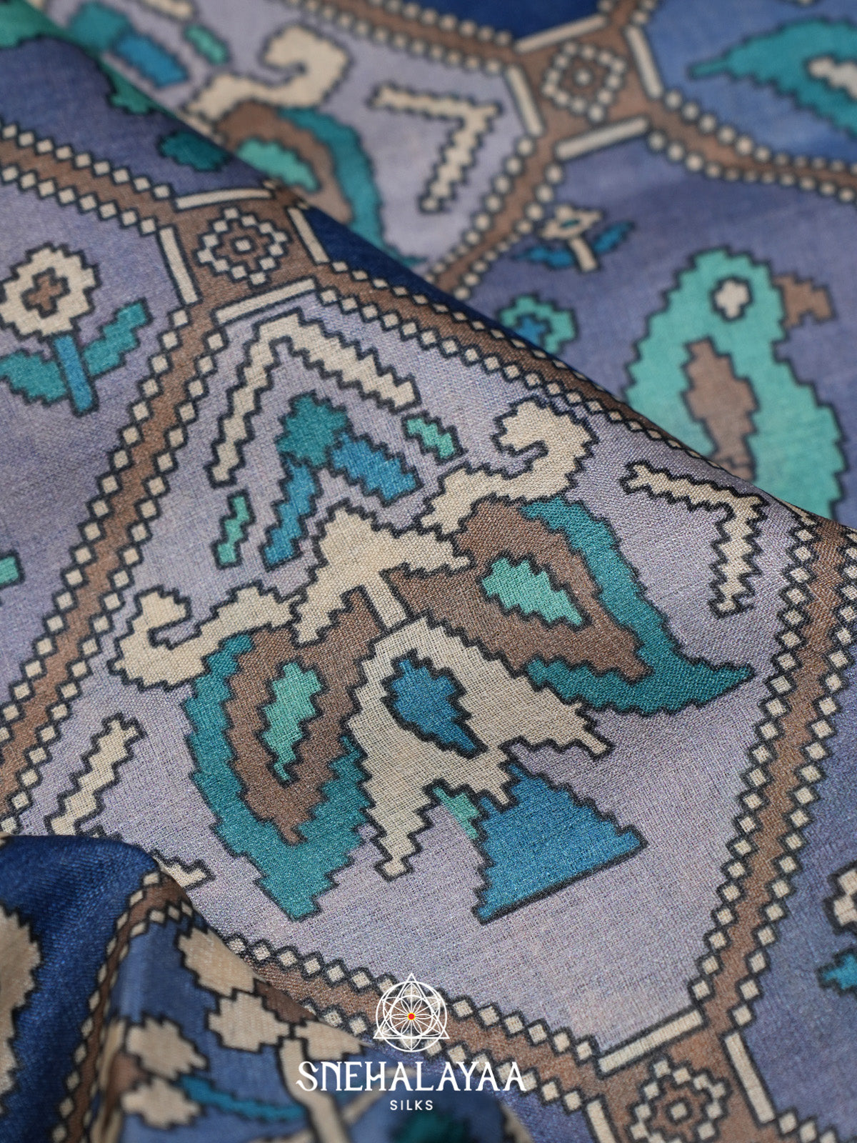 Blue Tussar Saree