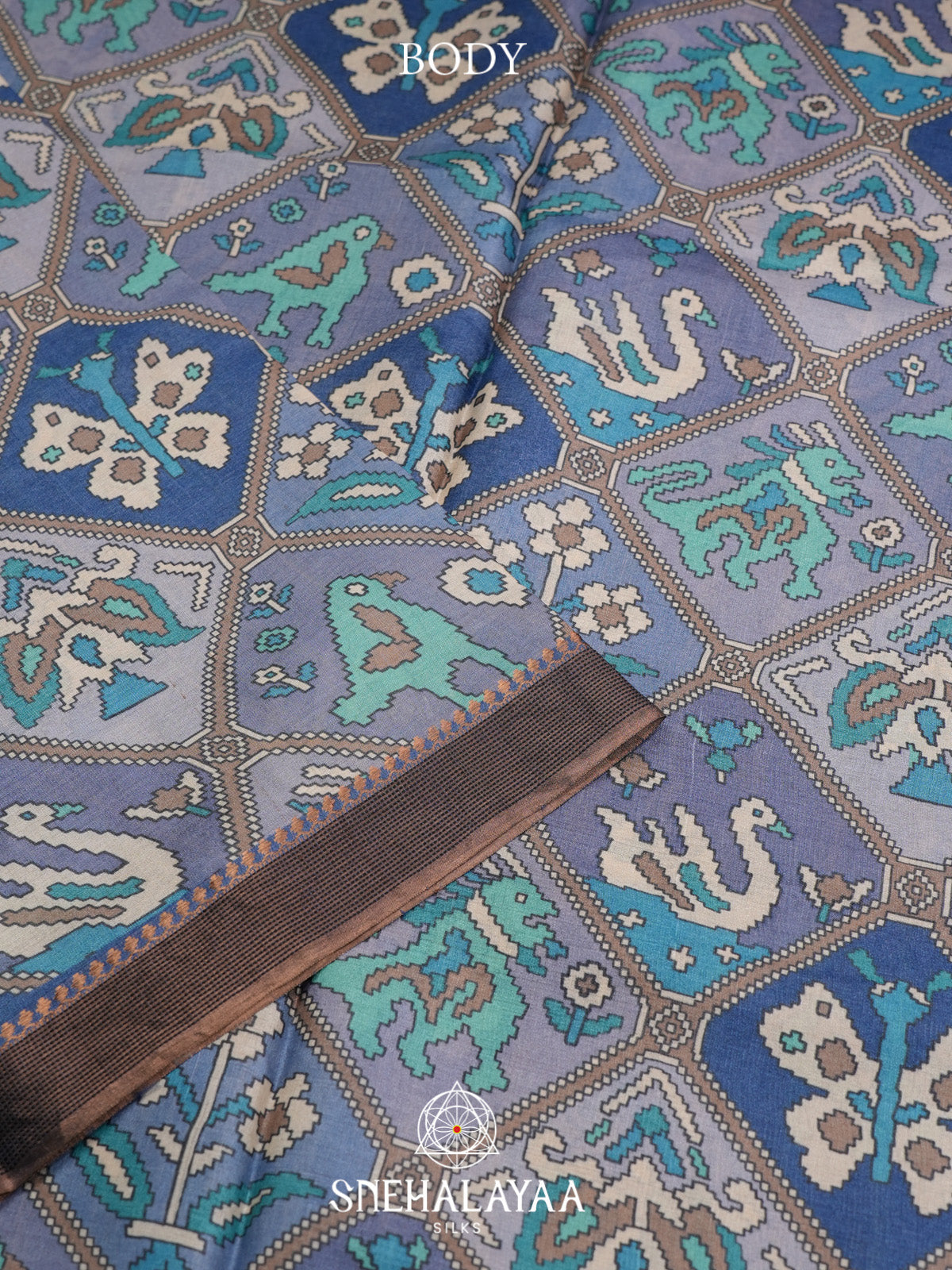 Blue Tussar Saree