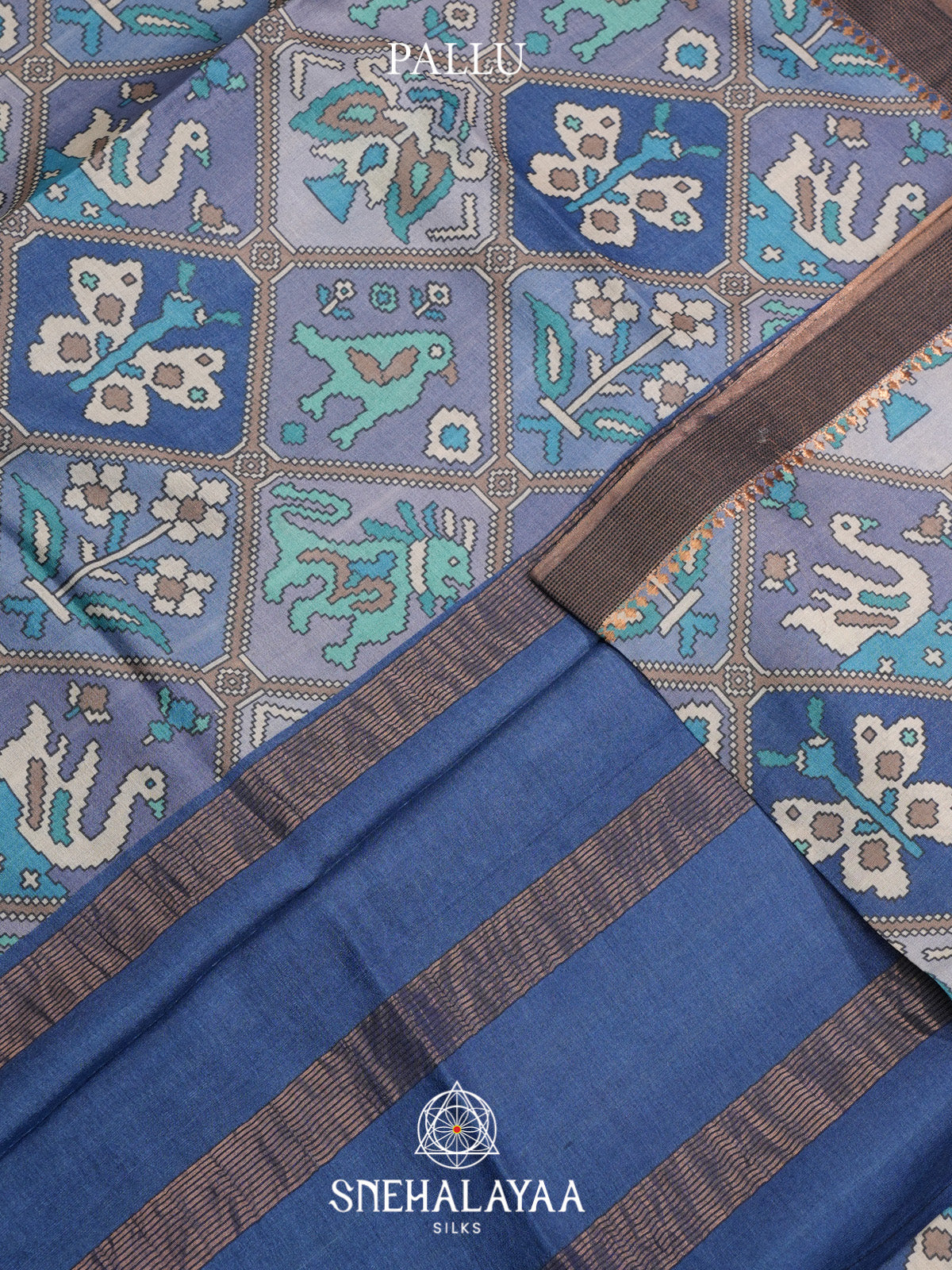 Blue Tussar Saree