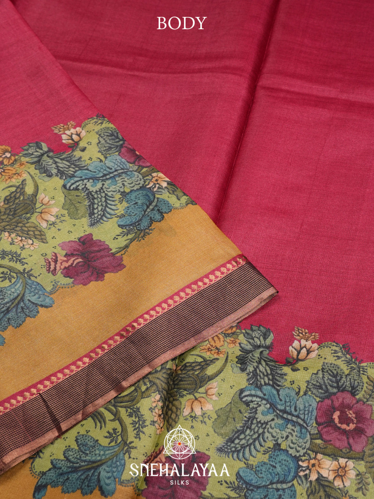Maroon Tussar Saree