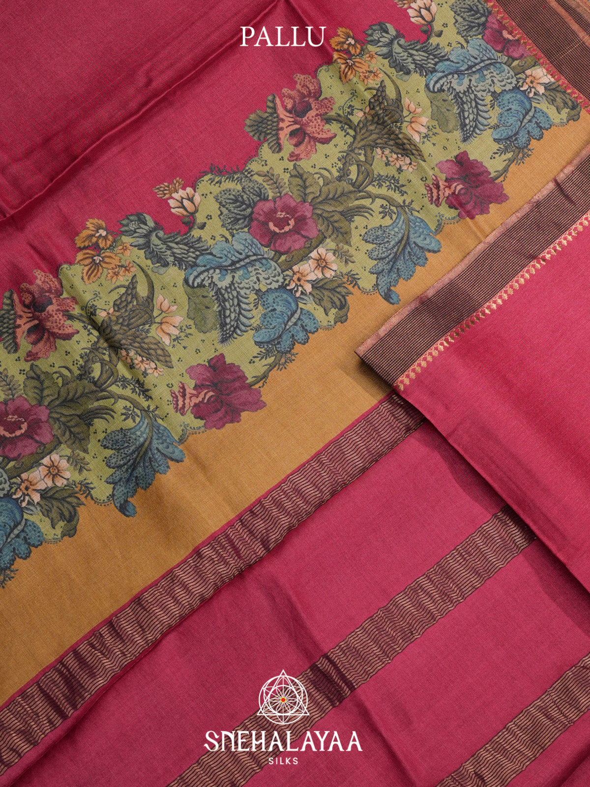 Maroon Tussar Saree