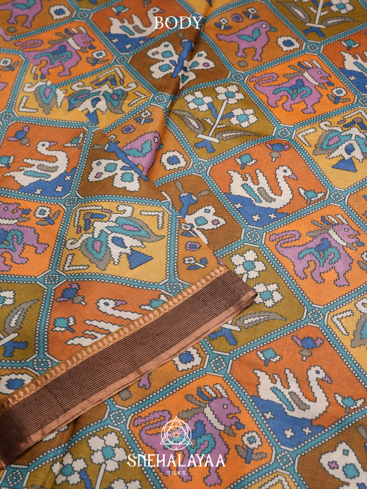 Mustard Tussar Saree