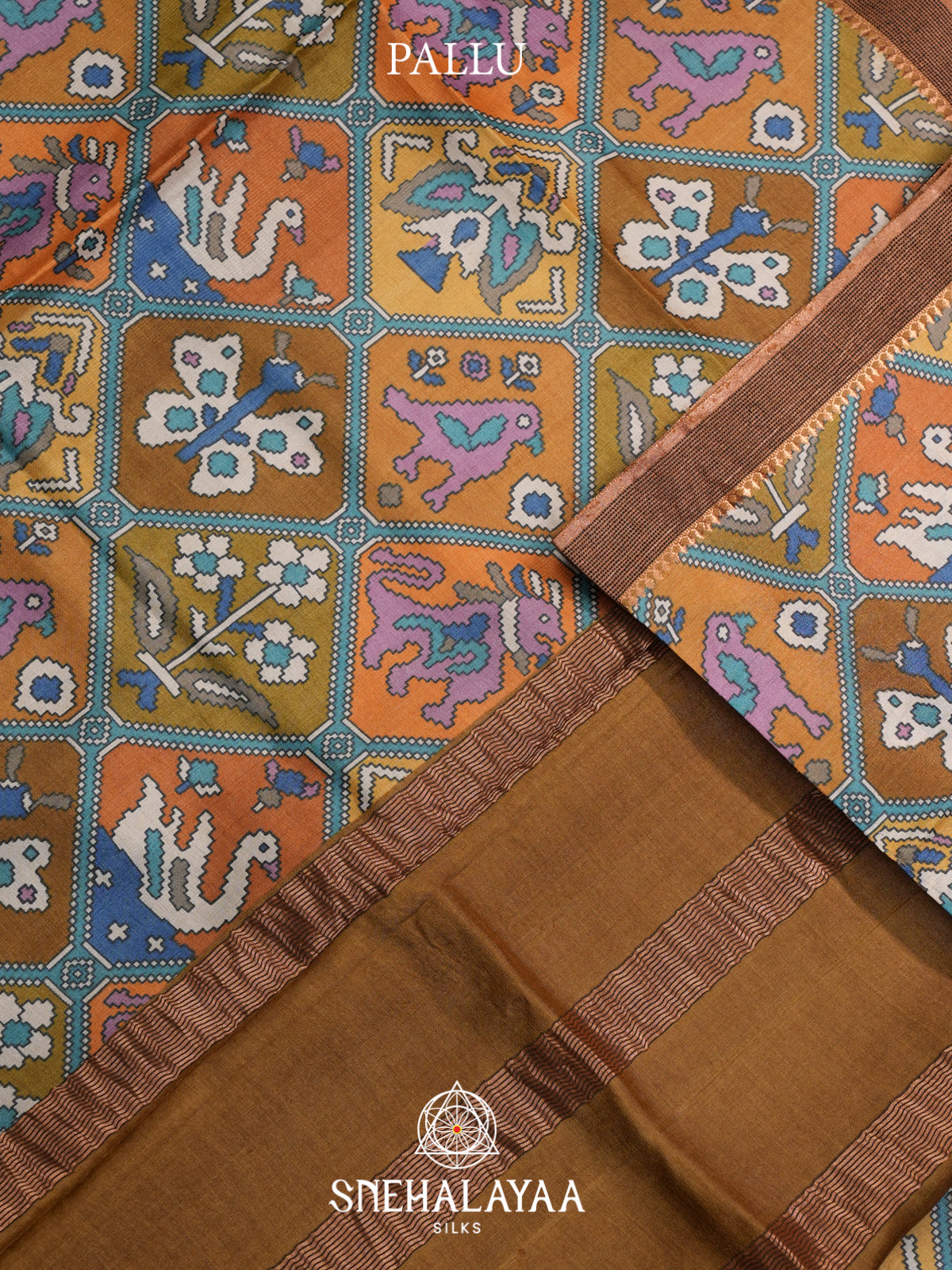 Mustard Tussar Saree