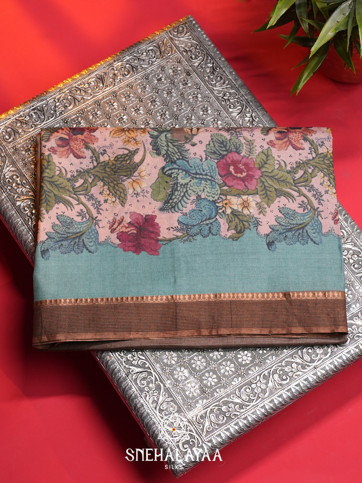 Brown Tussar Saree