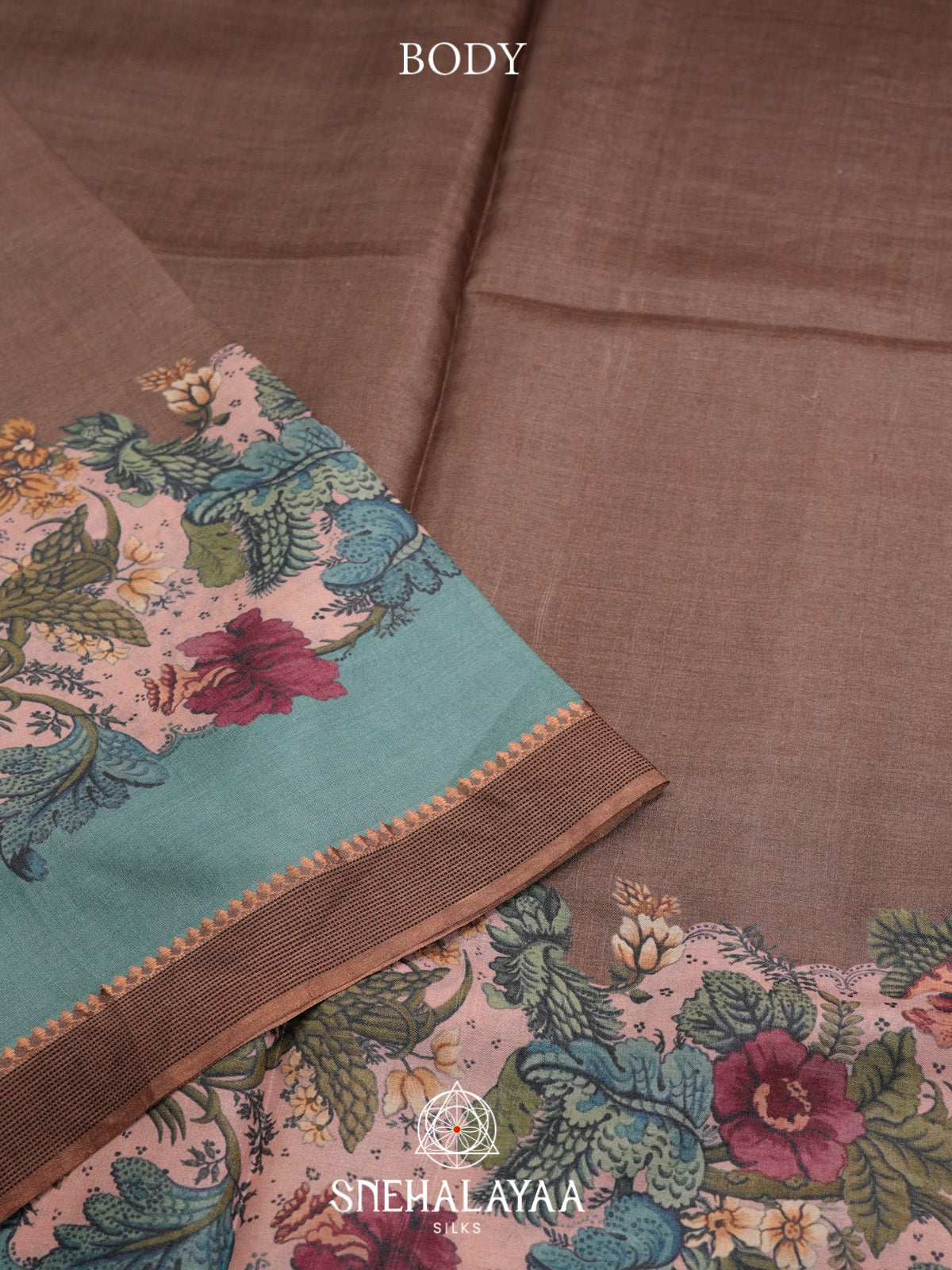 Brown Tussar Saree