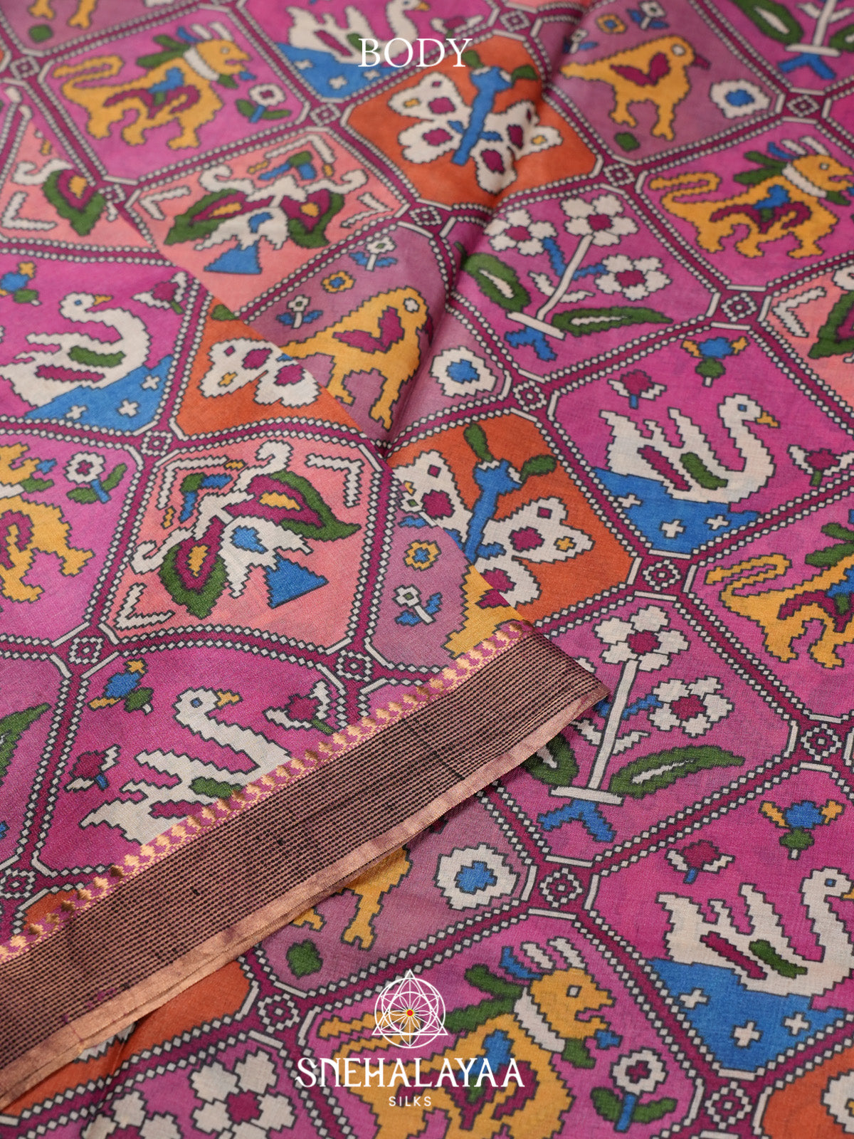 Pink Tussar Saree