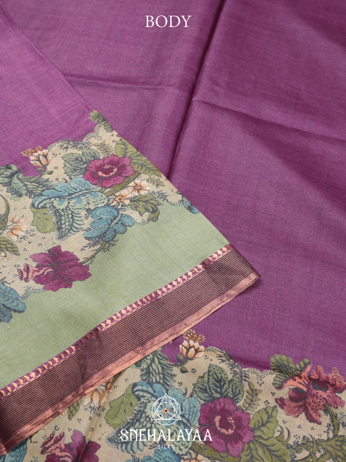 Magenta Tussar Saree